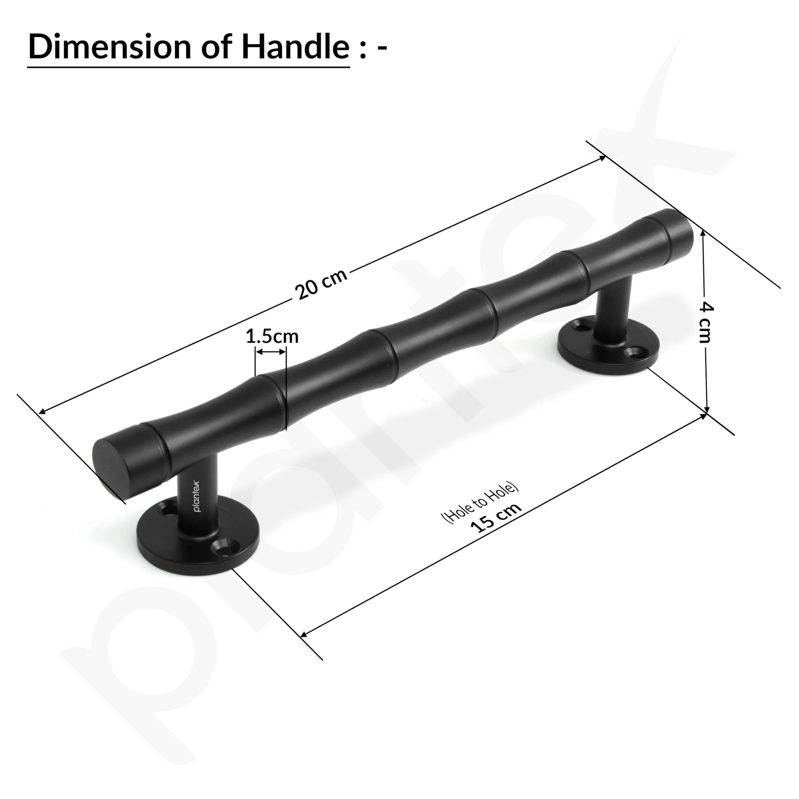 Plantex 8 Inch Heavy-Duty Stainless Steel Door Handle for Main Door/Pull Push Main Door Handle/3 Years Warranty Pack of 1 (S-140, Black) - Image 2