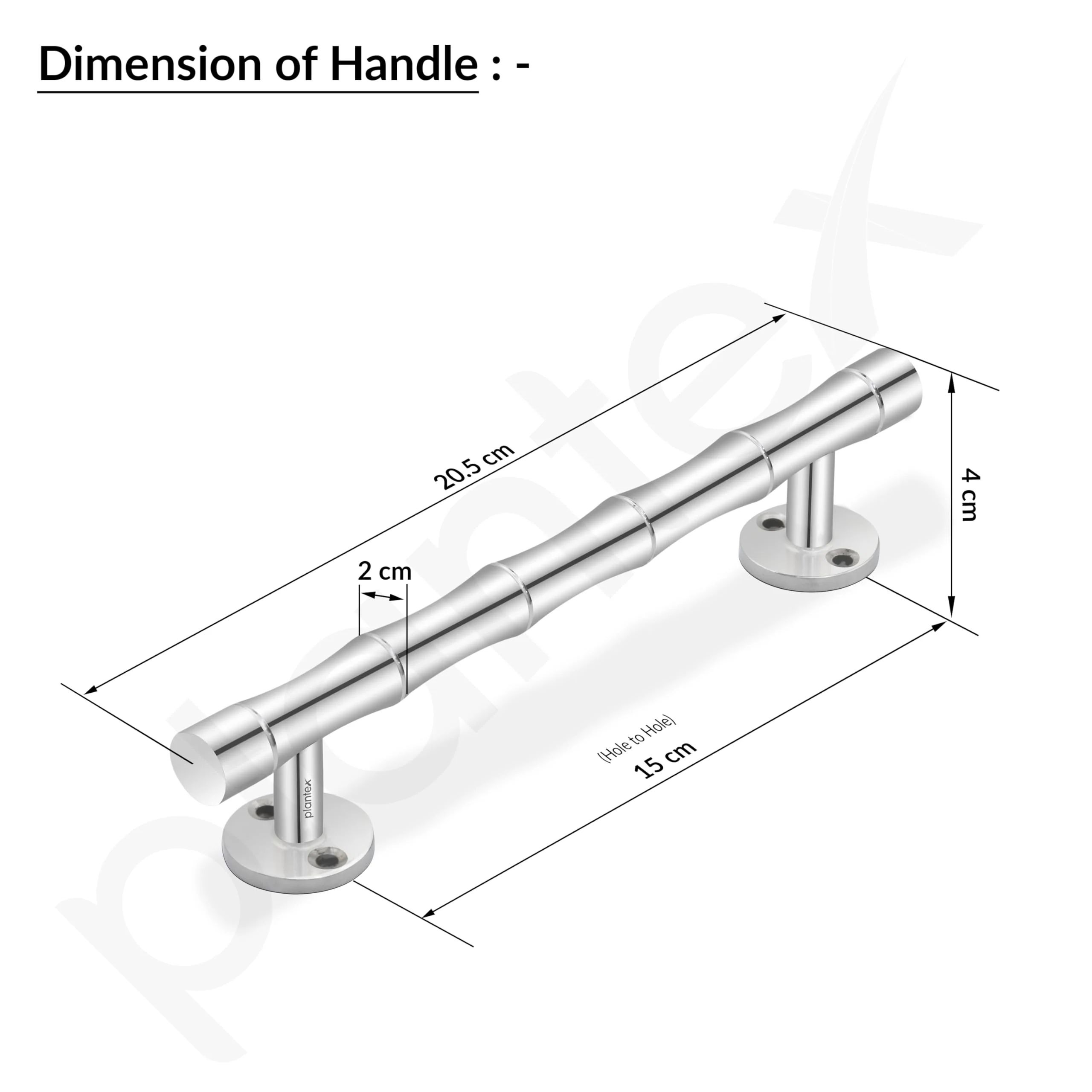 Plantex 8 Inch Heavy-Duty Stainless Steel Door Handle for Main Door/Pull Push Main Door Handle/3 Years Warranty Pack of 1 (S-140, Chrome) - Image 3