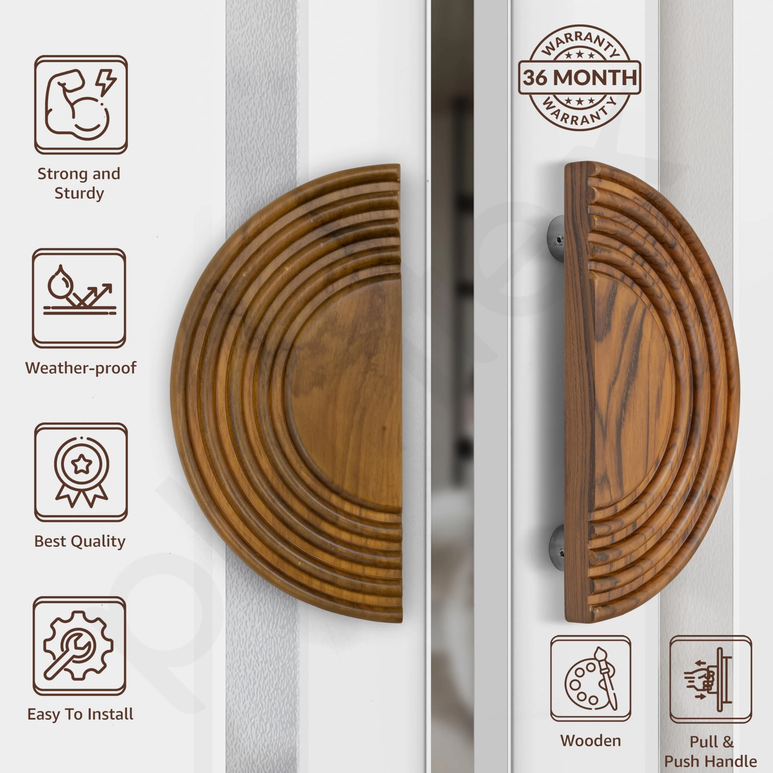 Plantex 8 Inch Main Door Handle/Wooden Handle for Door/Pull-Push Door Handle/Door Accessories (Pack of 1) - Image 2