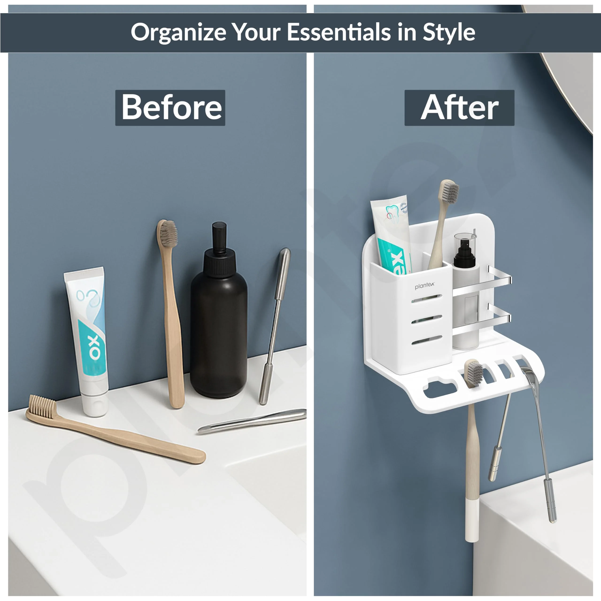 Plantex Acrylic Multipurpose Tooth Brush Holder/Stand/Tumbler for Bathroom Accessories for Home - (White) - Image 5