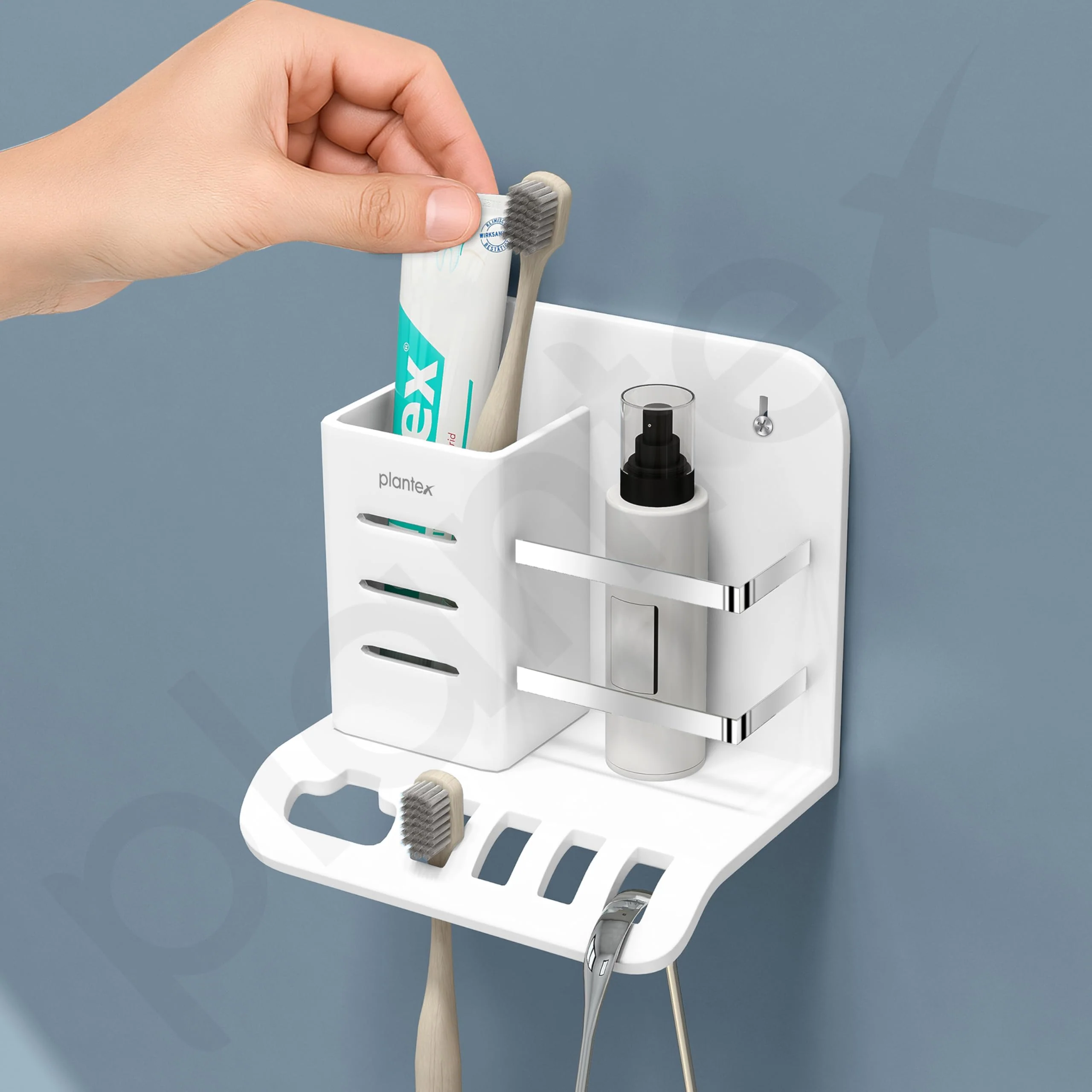 Plantex Acrylic Multipurpose Tooth Brush Holder/Stand/Tumbler for Bathroom Accessories for Home - (White) - Image 7