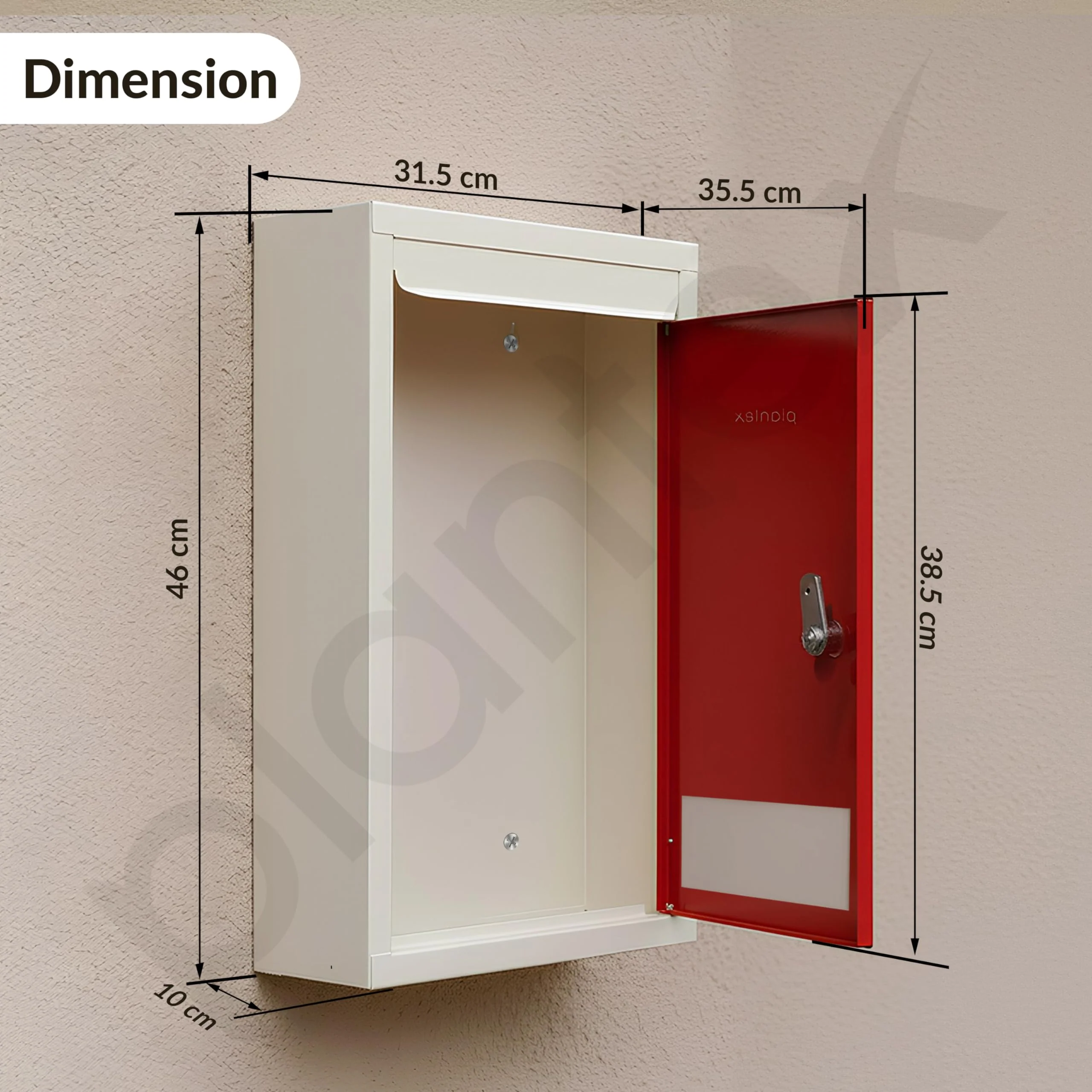 Plantex All in 1 Multipurpose Big Size Letter/Complaint/Suggestion/Donation Box With Lock - Table Top or Wall Mount (Red & Ivory) - Image 3
