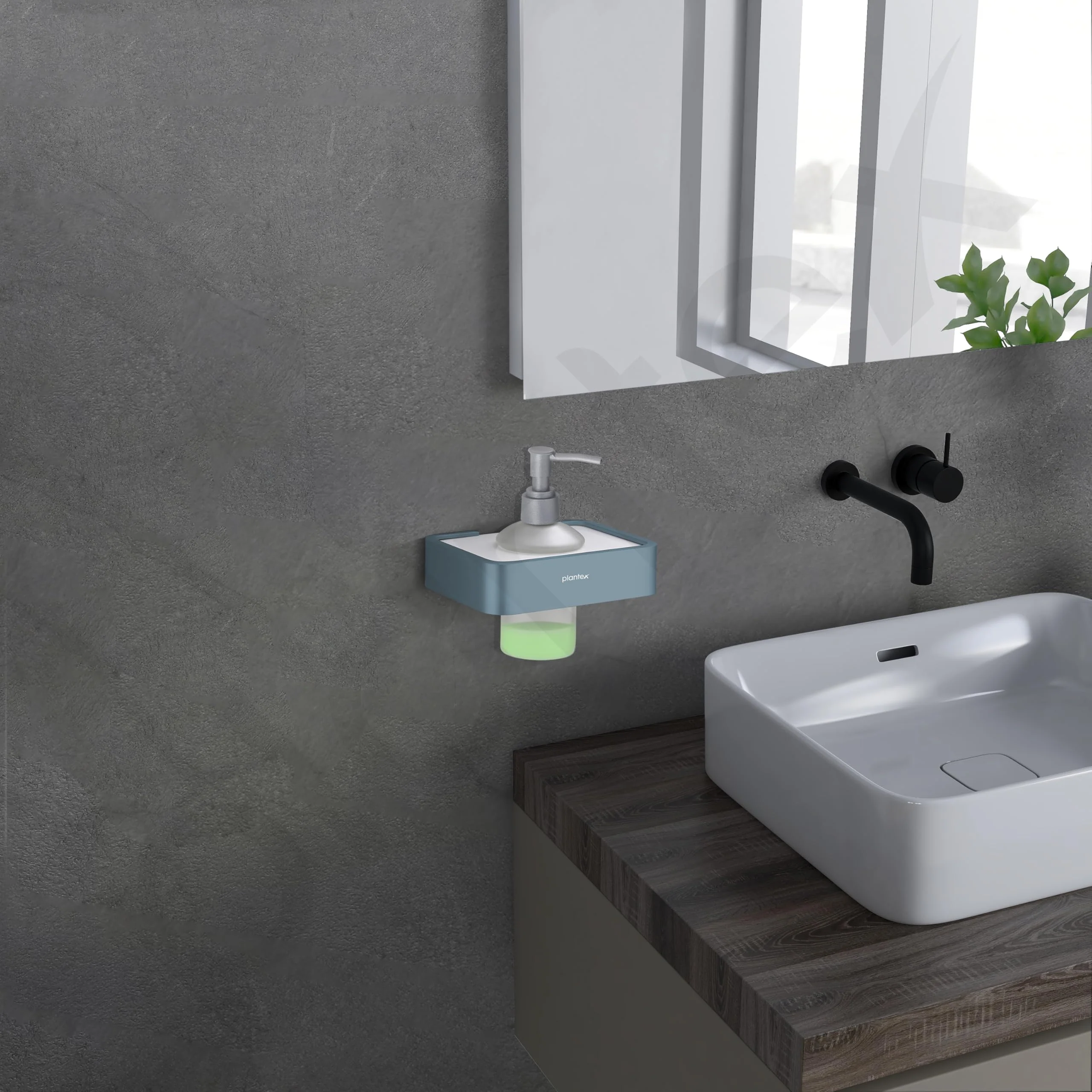 Plantex Aluminium and Acrylic Shampoo Dispenser/Liquid Soap Dispenser for Bathroom/Handwash Dispenser/Bathroom Accessories - (Grey and Milky White) - Image 2