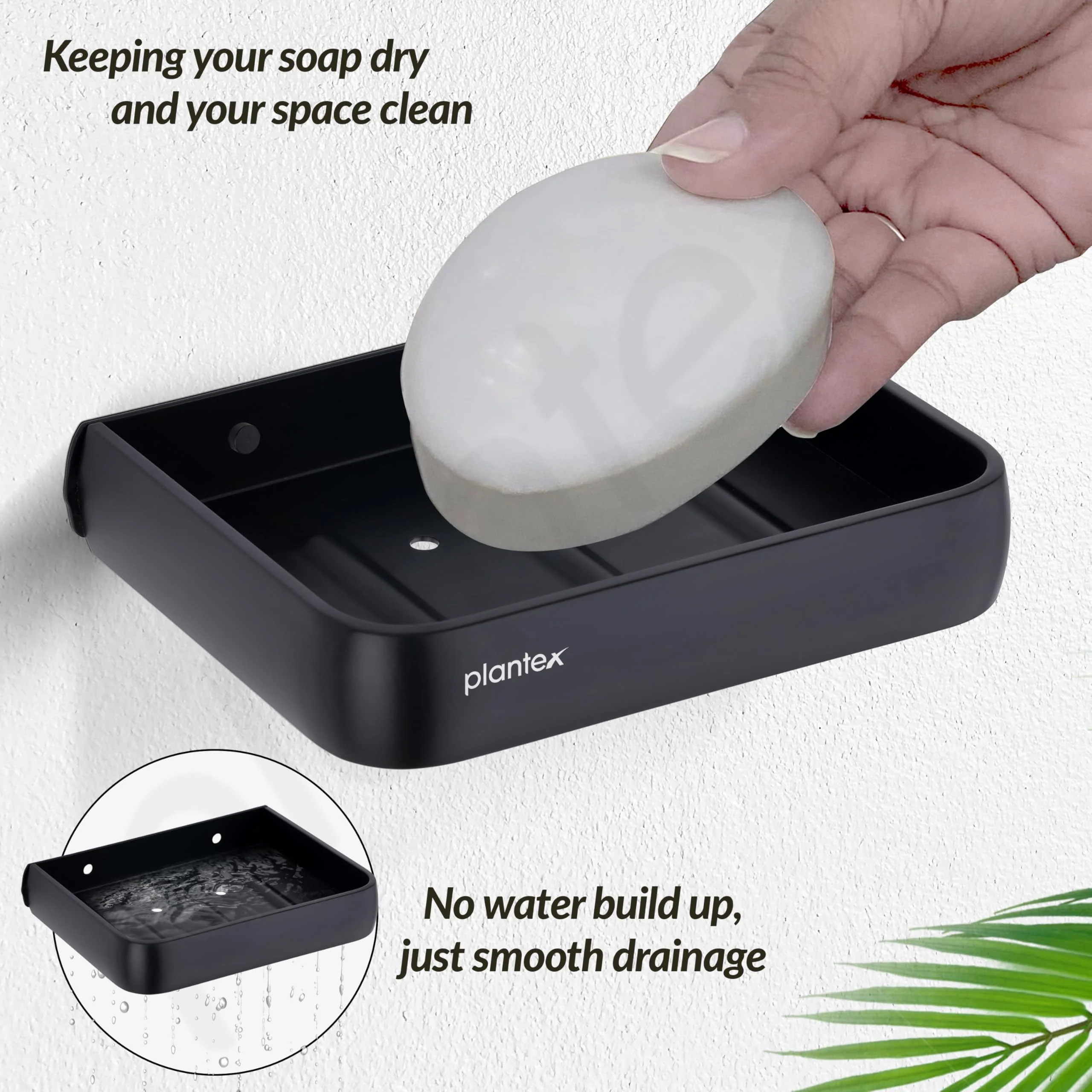 Plantex Aluminium Soap Holder for Bathroom/Soap Case/Soap Stand/Bathroom Accessories - Pack of 1 (1504, Black) - Image 4