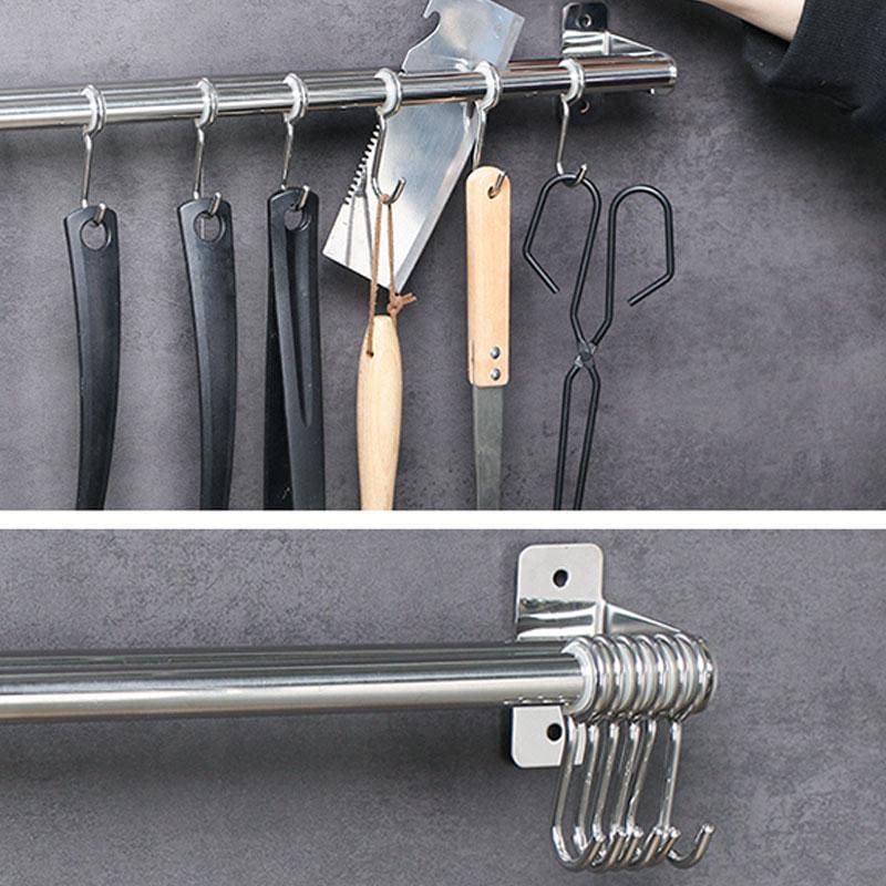 Plantex Anti Rust 304 Grade Stainless Steel Hook Hanger Rail/Clothes Hanger for Wall/Hook Rail for Bathroom and Kitchen (Silver) - Image 5