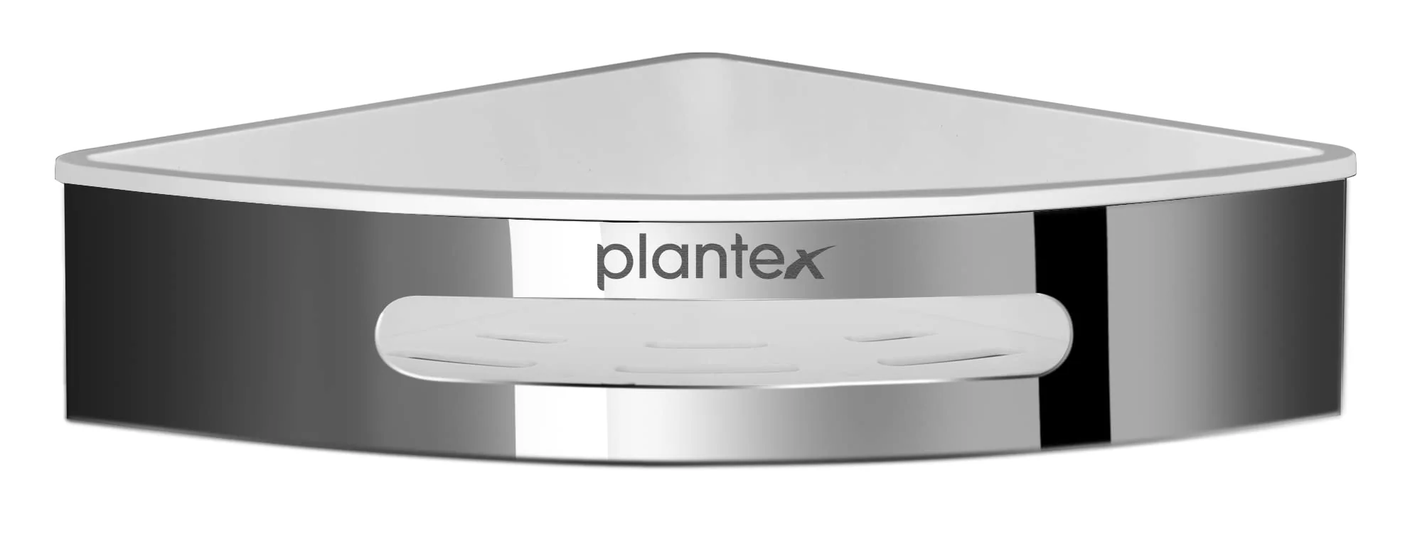 Plantex Bathroom Accessories Set/304 Grade Stainless Steel Bathroom Shelf for Wall Corner/Bathroom Storage Organizer (Silver & White, 9x9 inches) - Pack of 2 - Image 3