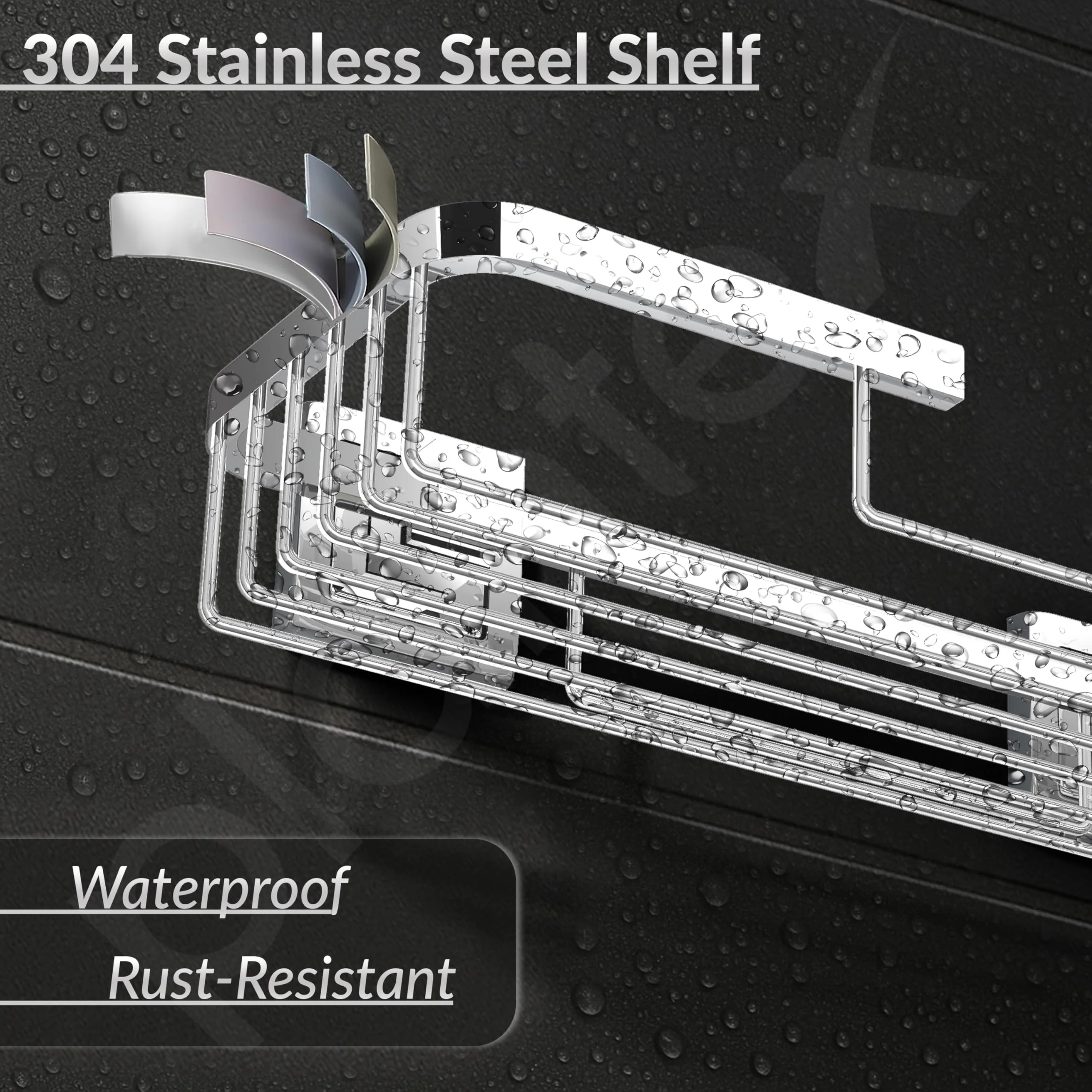 Plantex Bathroom Shelf for Wall/304 Grade Stainless Steel Multi-Purpose Shelf/Spice Rack for Kitchen/Wall Mount Storage Rack/Bathroom Accessories-Pack of 1 (2111, Chrome) - Image 2
