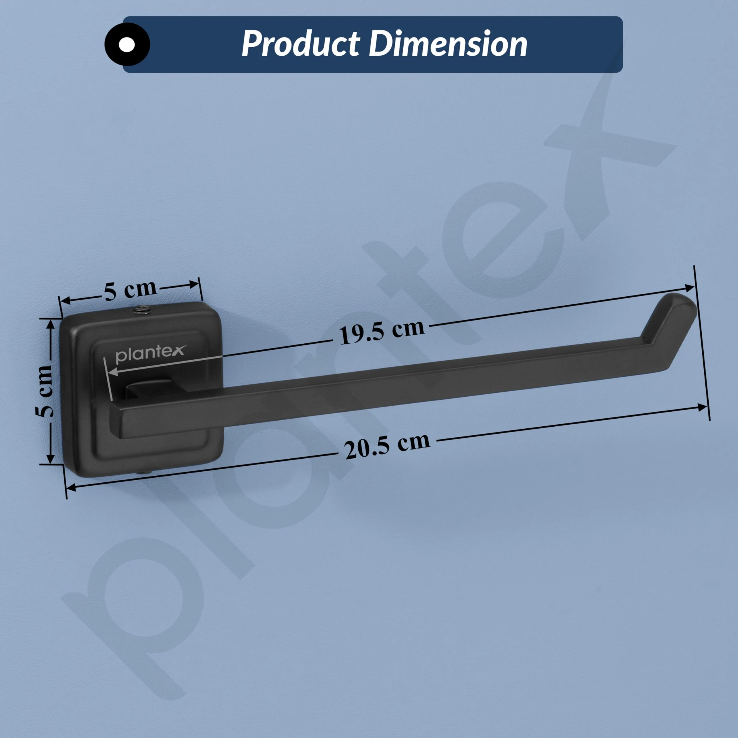 Plantex Black Towel Hanger for washbasin/Napkin Holder for Kitchen/Hand Towel Hanger/Bathroom Accessories -304 Grade Stainless Steel, Decan (Black) - Image 4