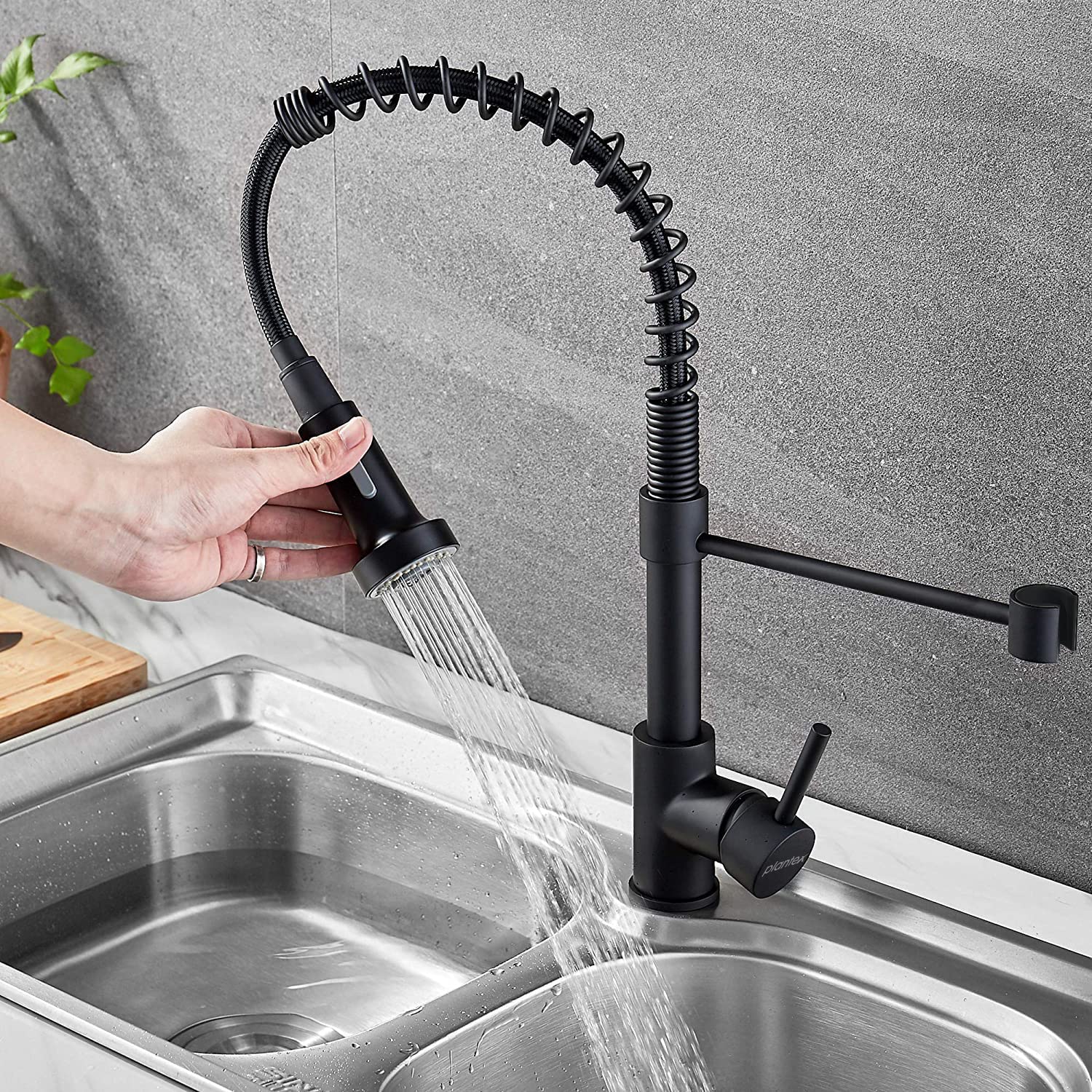 Plantex Brass Sink Tap for Kitchen with 360° Swivel Spout/Single Lever Kitchen Faucet with Dual Flow Mixer Tap/Water tap for Kitchen Sink-(Matte Black) - Image 7