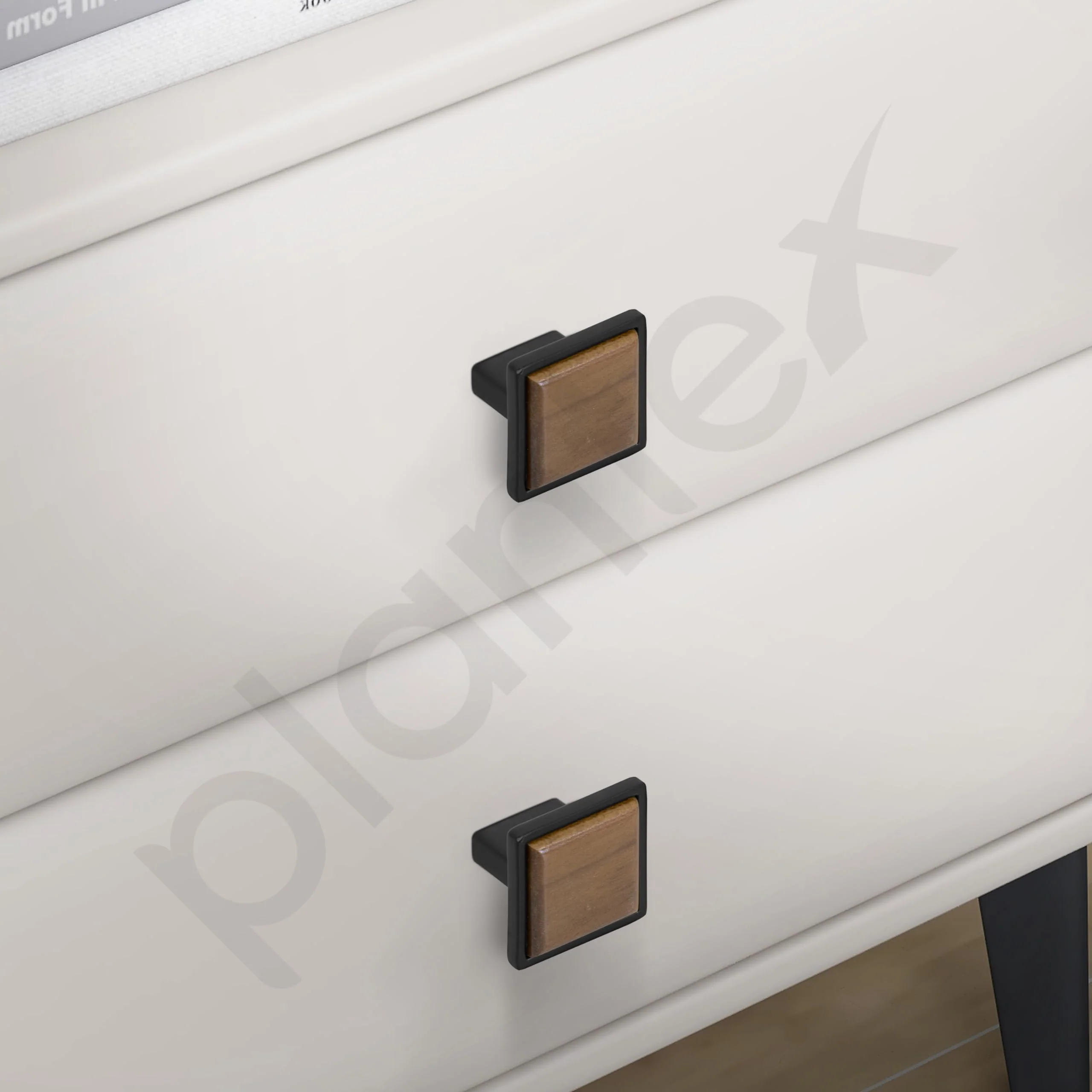 Plantex Cabinet Drawer Pull Knobs | Drawer Knobs Handles | Pull-Push Knobs for Kitchen & Wardrobe - Pack of 1 (Black & Wood) - Image 6