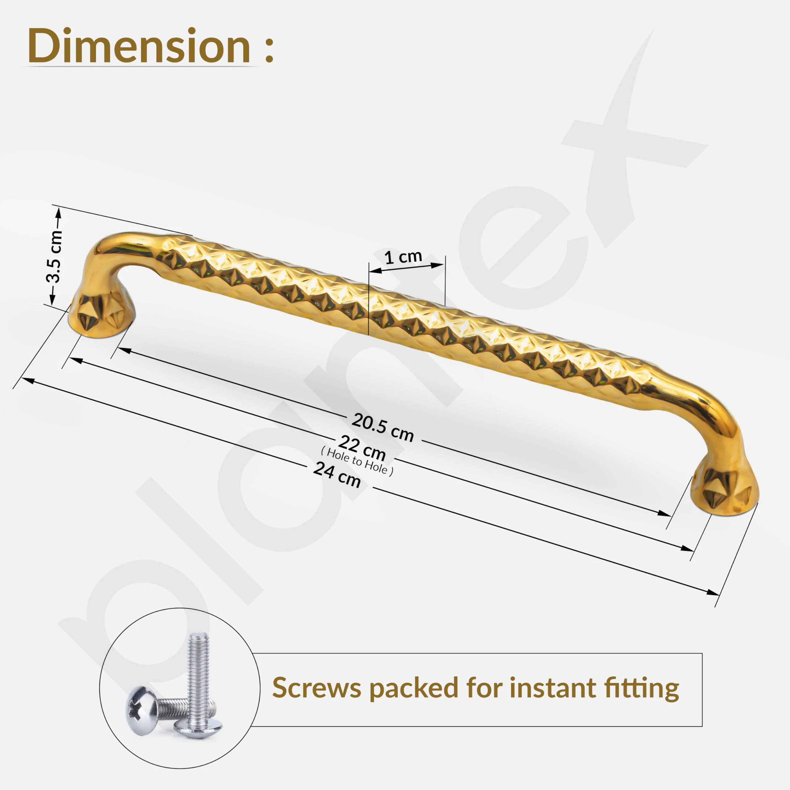 Plantex Cabinet Handle/224mm Handle for Cabinet/Door Pull-Push Handle for Home/Office - Pack of 1 (Gold) - Image 3