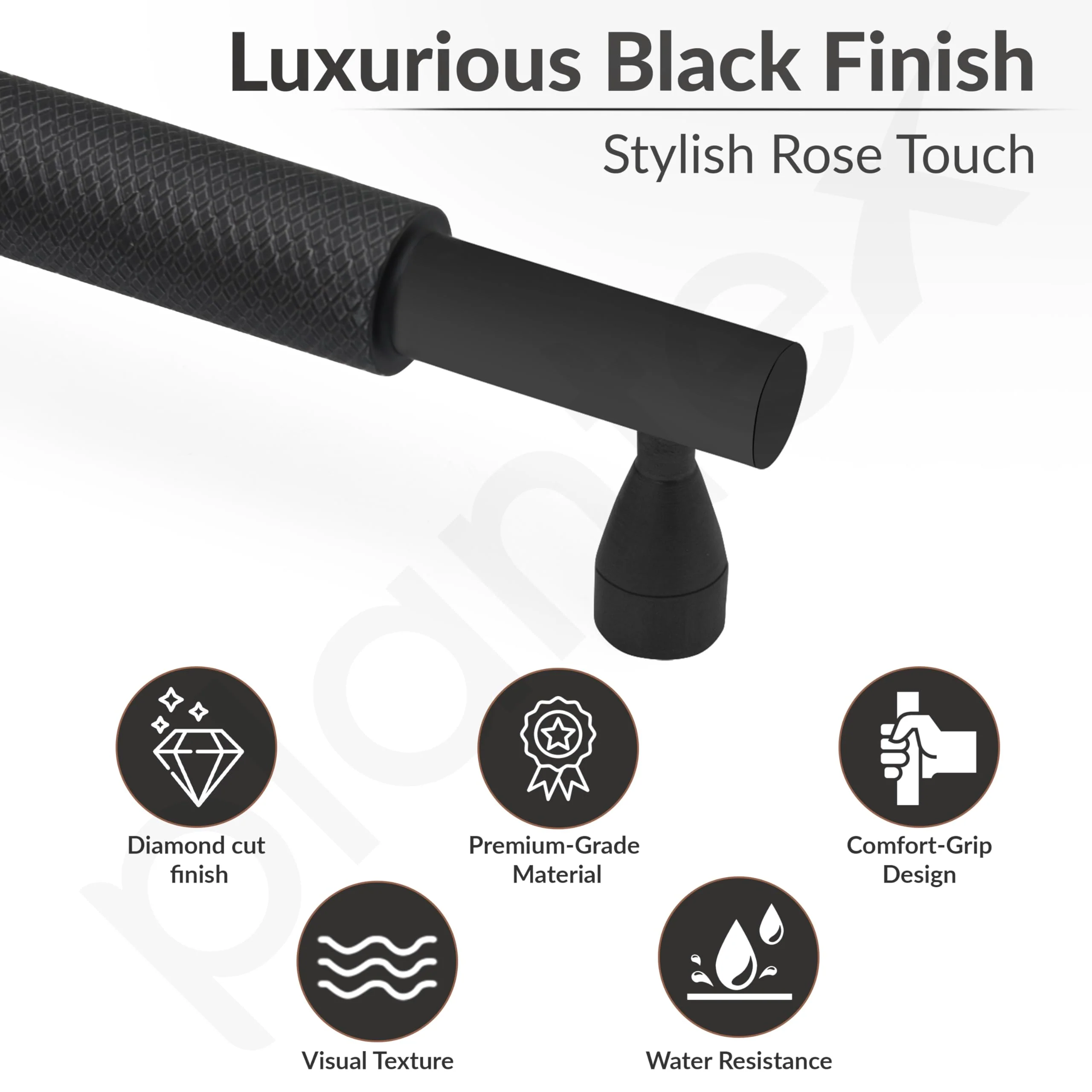 Plantex Cabinet Handle/224mm Handle for Cabinet/Furniture/Door Pull-Push Handle for Home/Office - Pack of 1 (Black) - Image 2