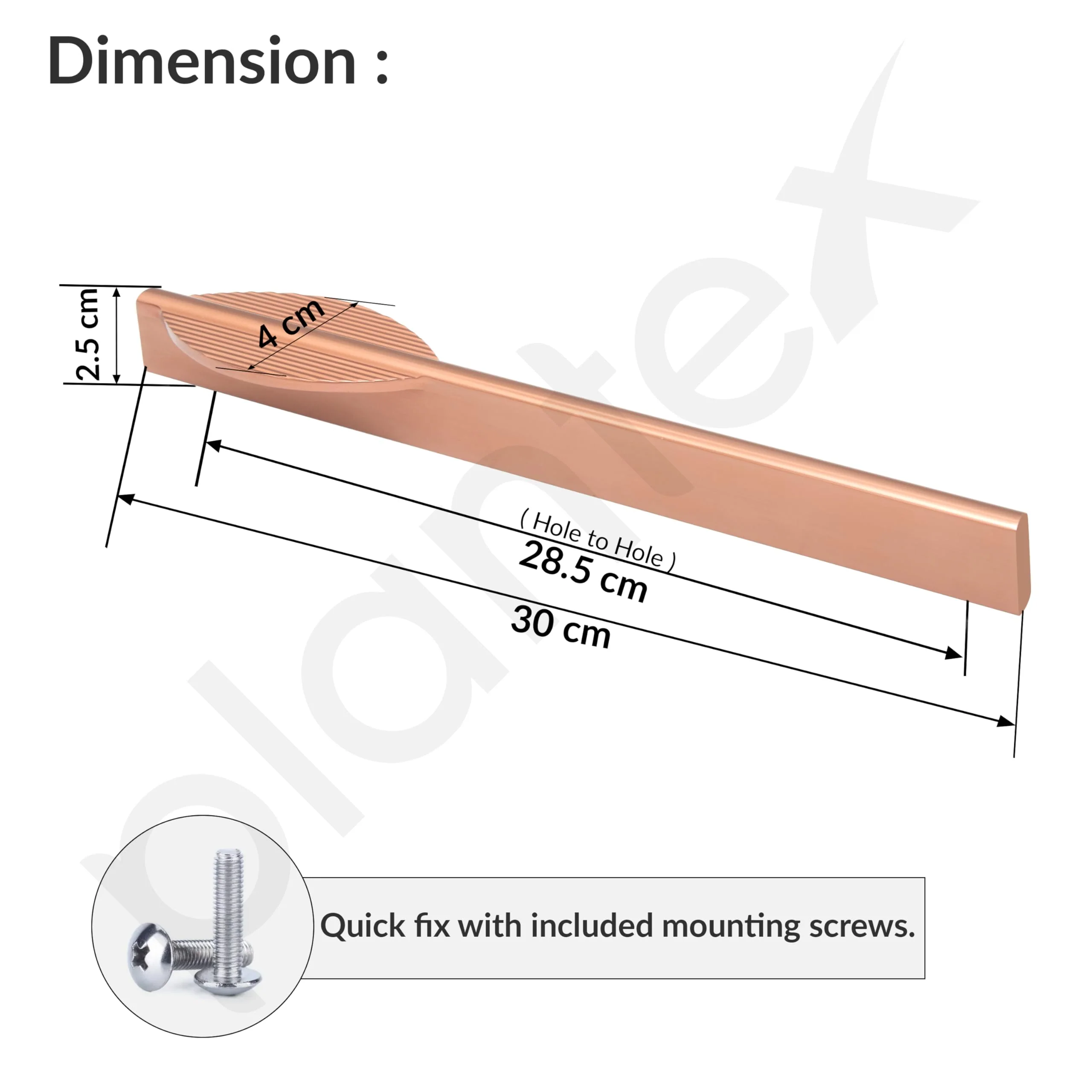 Plantex Cabinet Handle/288mm Handle for Cabinet/Door & Home Decore/Door Pull-Push Handle for Home/Office - Pack of 1 (Rose Gold) - Image 3