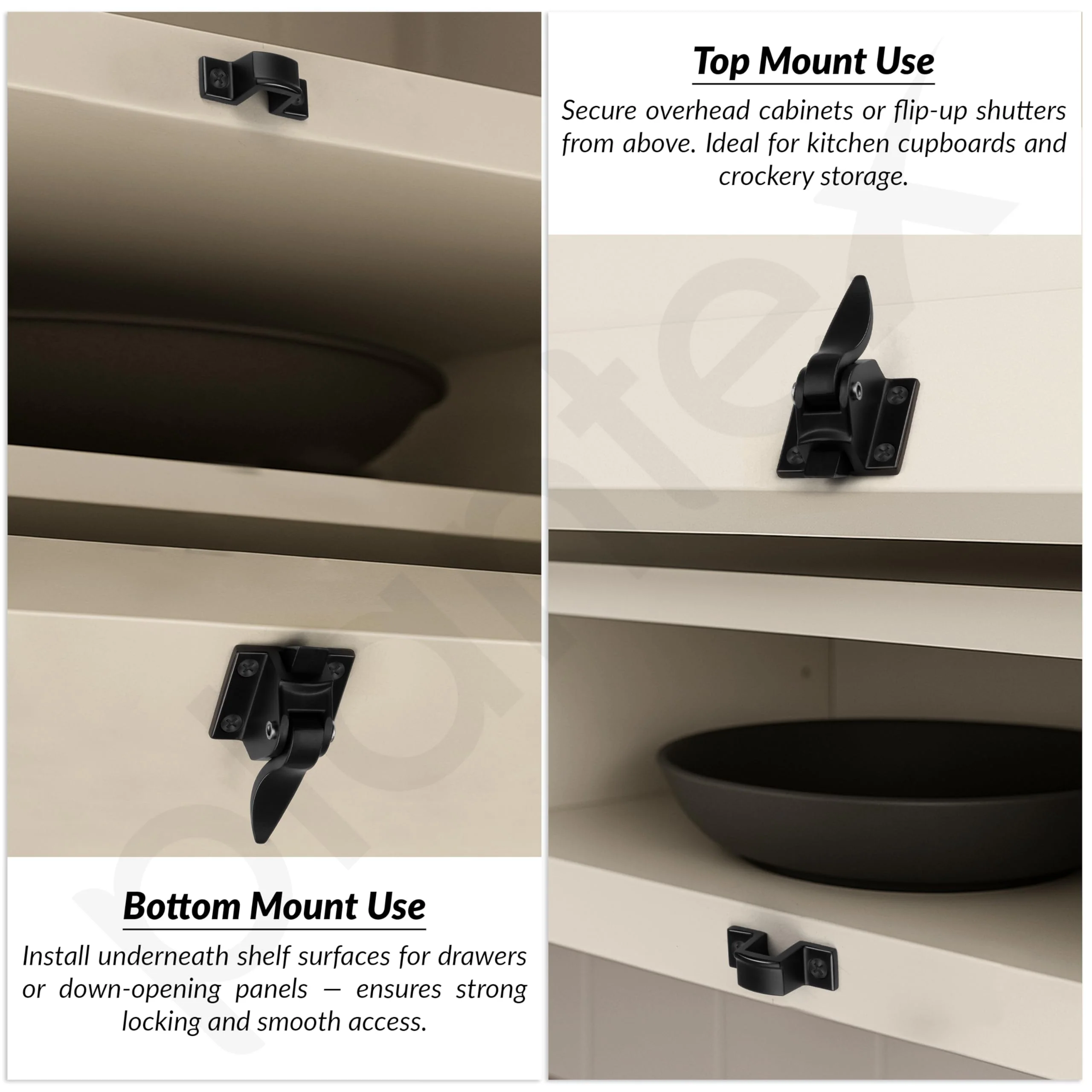 Plantex Cabinet Latch โ Heavy-Duty Hatch Case Bolt for Storage Units, Toolboxes, Kitchen Cabinets & Cupboards โ Black (Pack of 1) - Image 7