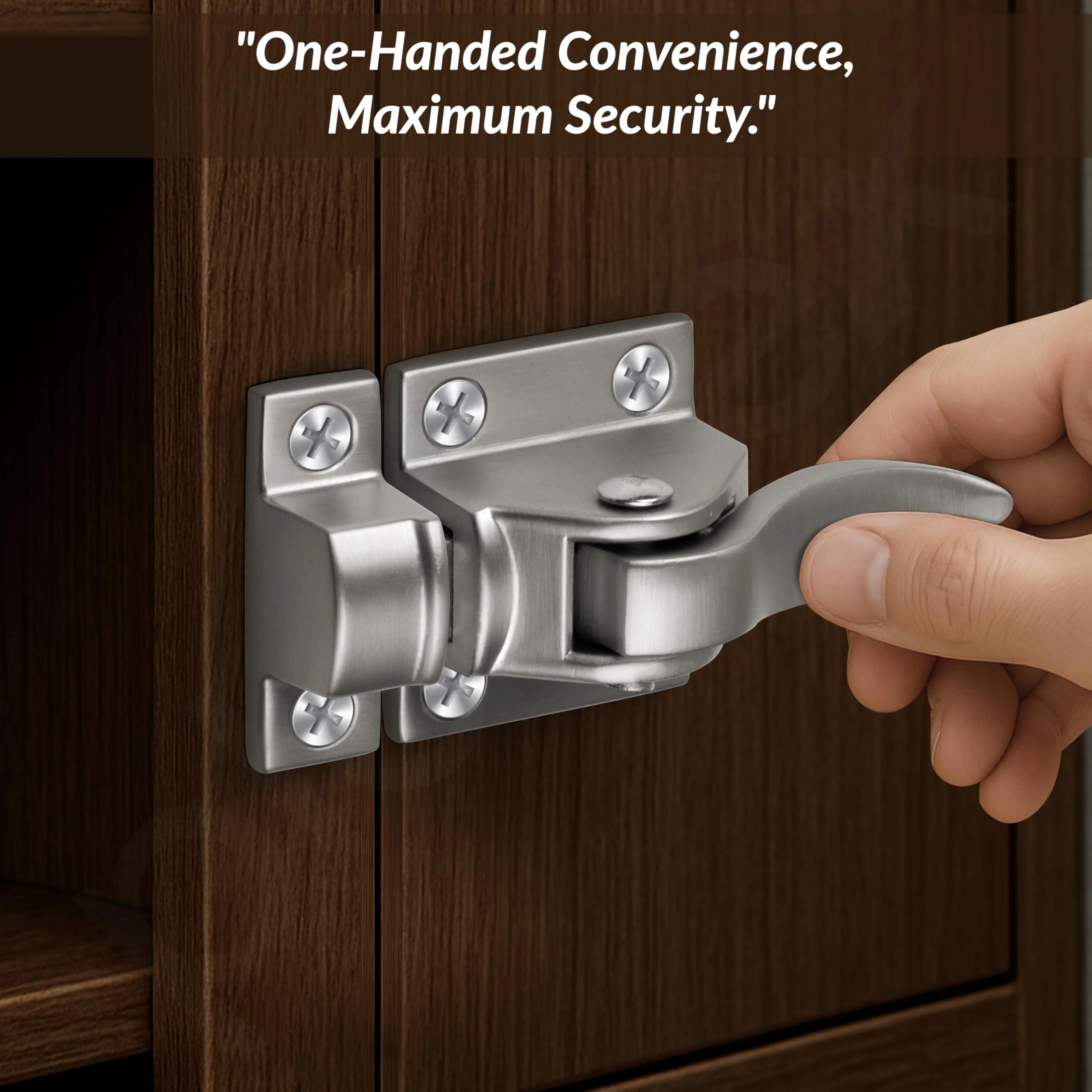 Plantex Cabinet Latch โ Heavy-Duty Hatch Case Bolt for Storage Units, Toolboxes, Kitchen Cabinets & Cupboards - Pack of 2 (Satin) - Image 4