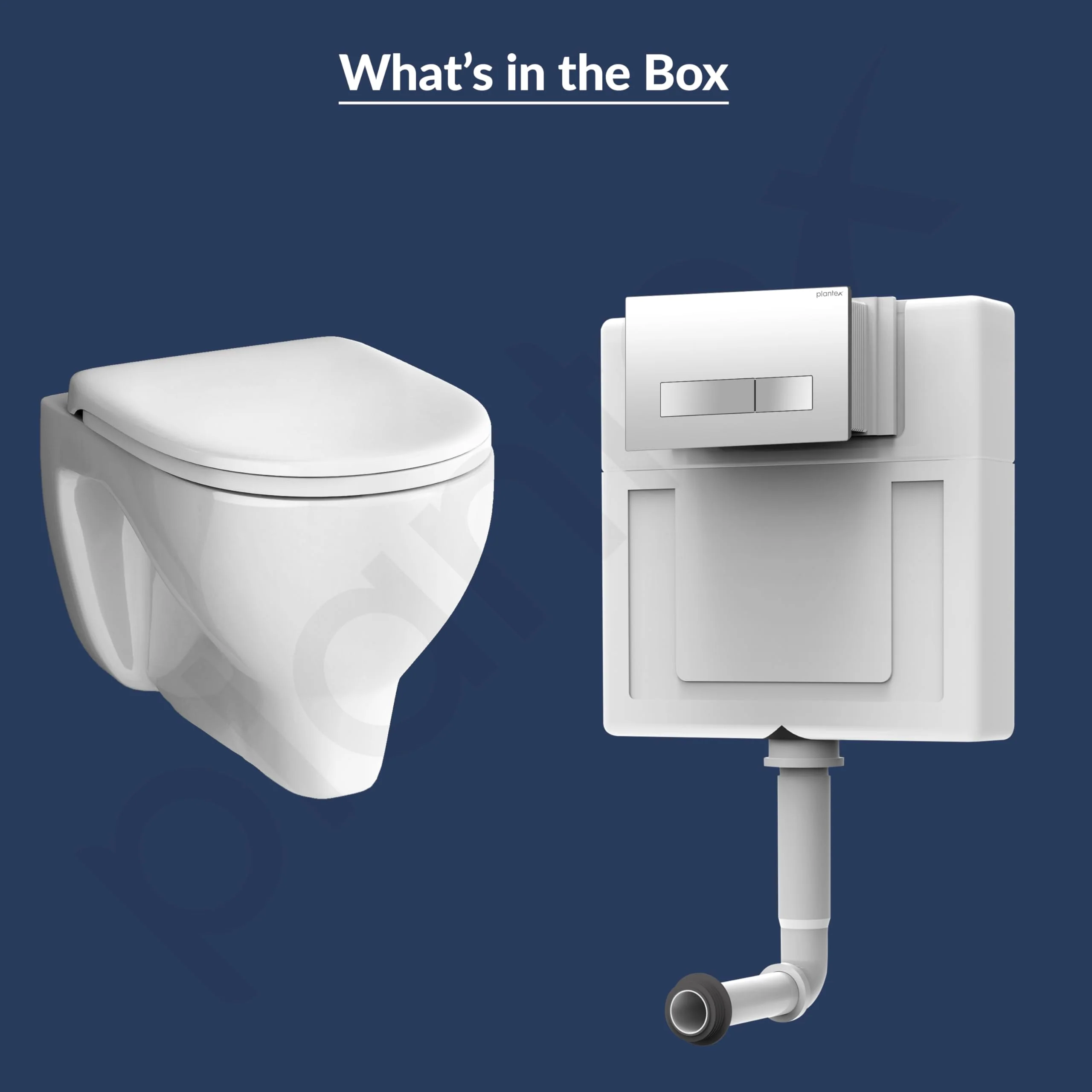 Plantex Ceramic Commode For Toilet/Wall Hung Commode With Dual Flush Tank/Conceal Flush Tank/Tank With All Internal Accessories/Toilet With Soft Closing Toilet Seat - (White) - Image 6