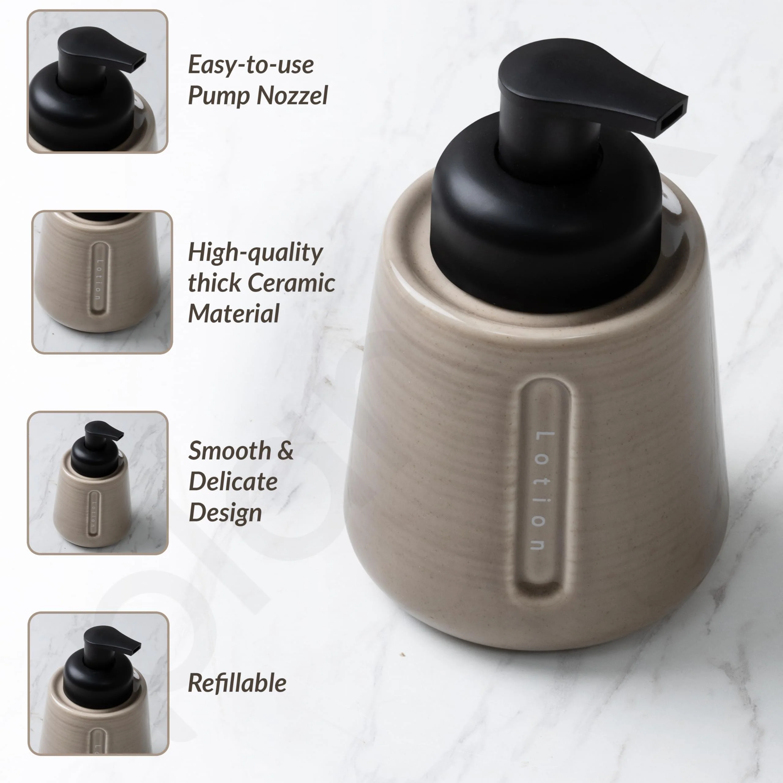 Plantex Ceramic Soap Dispenser for Washbasin/Hand Soap Dispenser/Soap Dispenser for Kitchen/Bathroom Accessories - Pack of 1 - Image 3