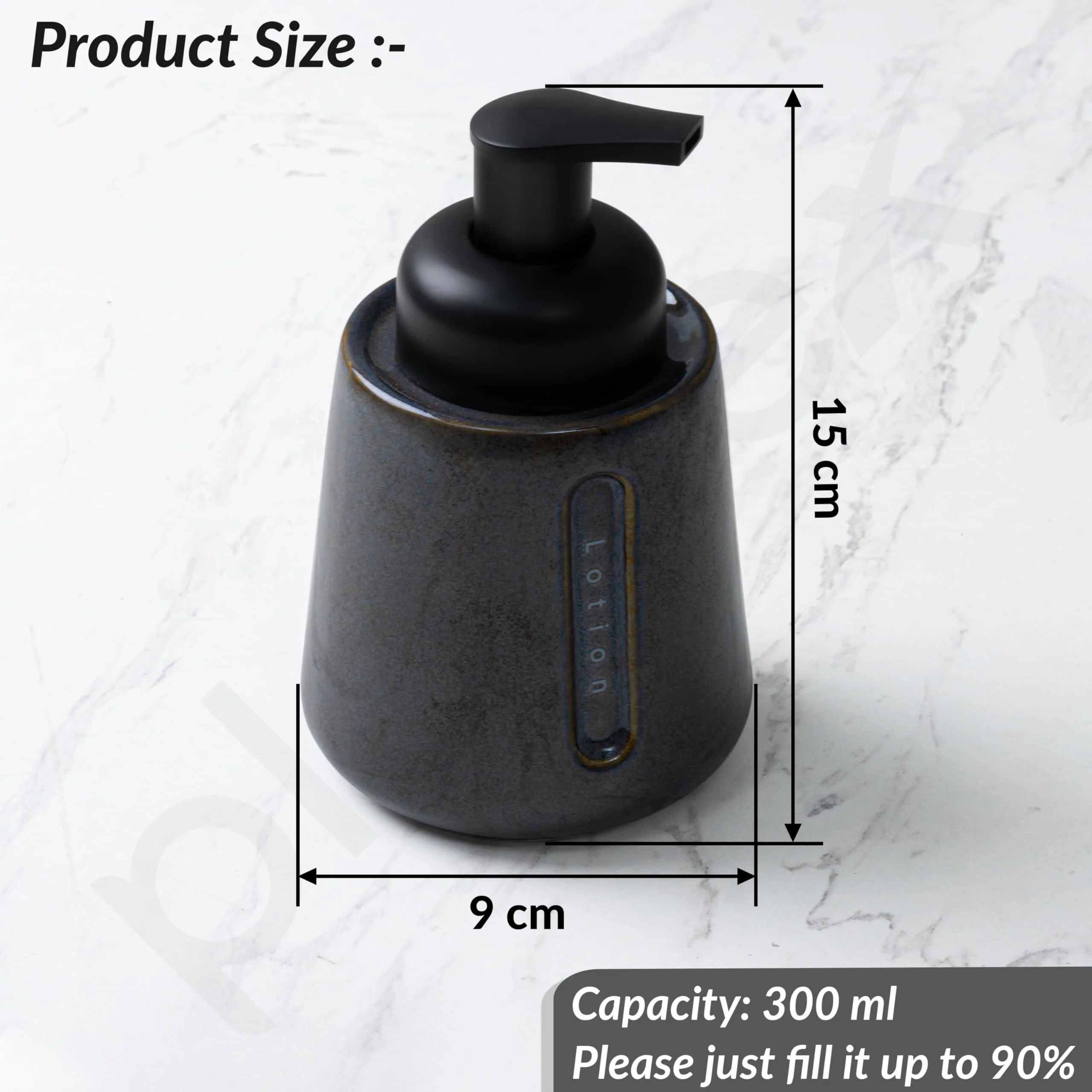 Plantex Ceramic Soap Dispenser for Washbasin/Hand Soap Dispenser/Soap Dispenser for Kitchen/Bathroom Accessories - Pack of 1 - Image 3