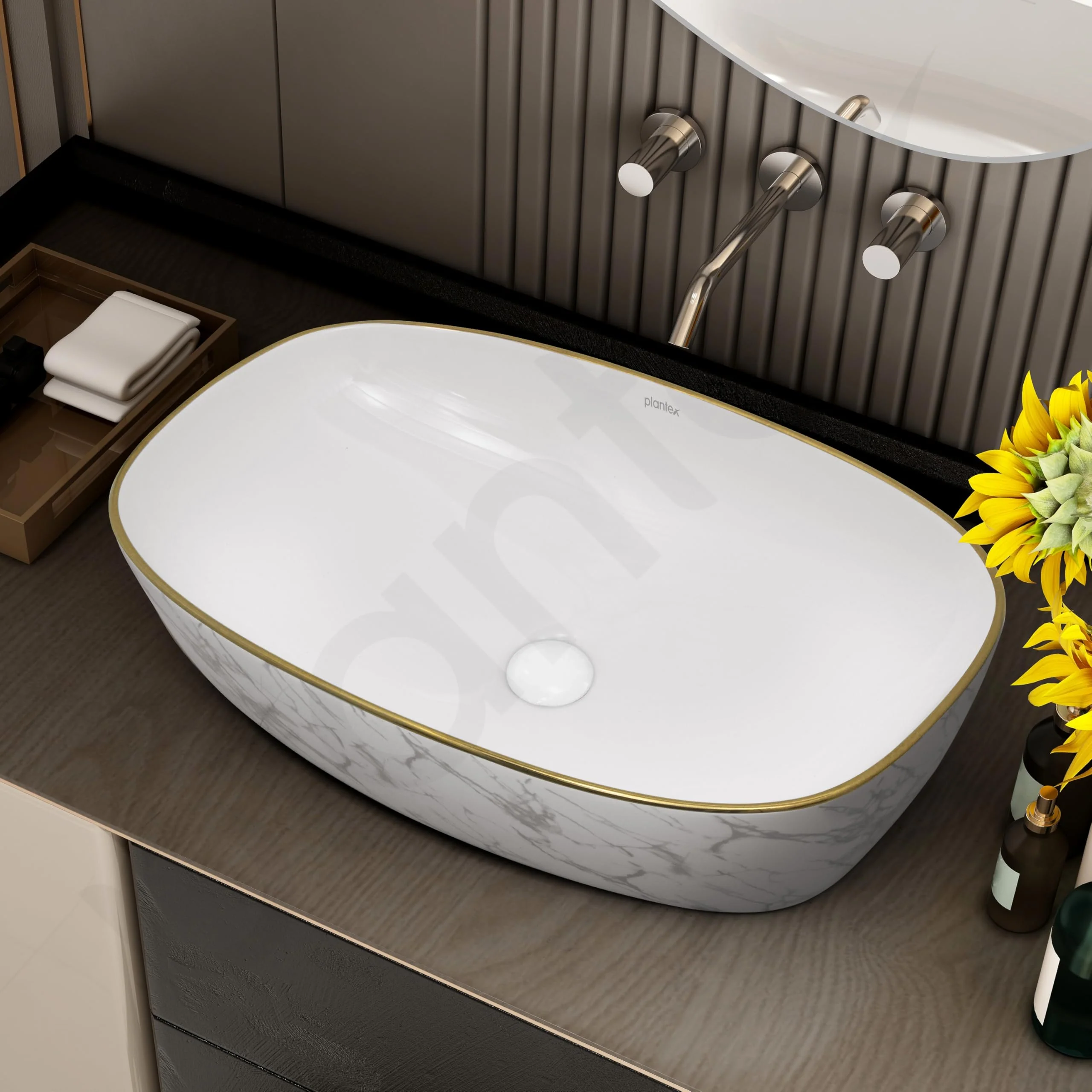 Plantex Ceramic Wash Basin for Bathroom/Table Top Ceramic Basin/Washbasin for Bathroom (White - 24 x 15 x 5.5 Inch) - Image 6