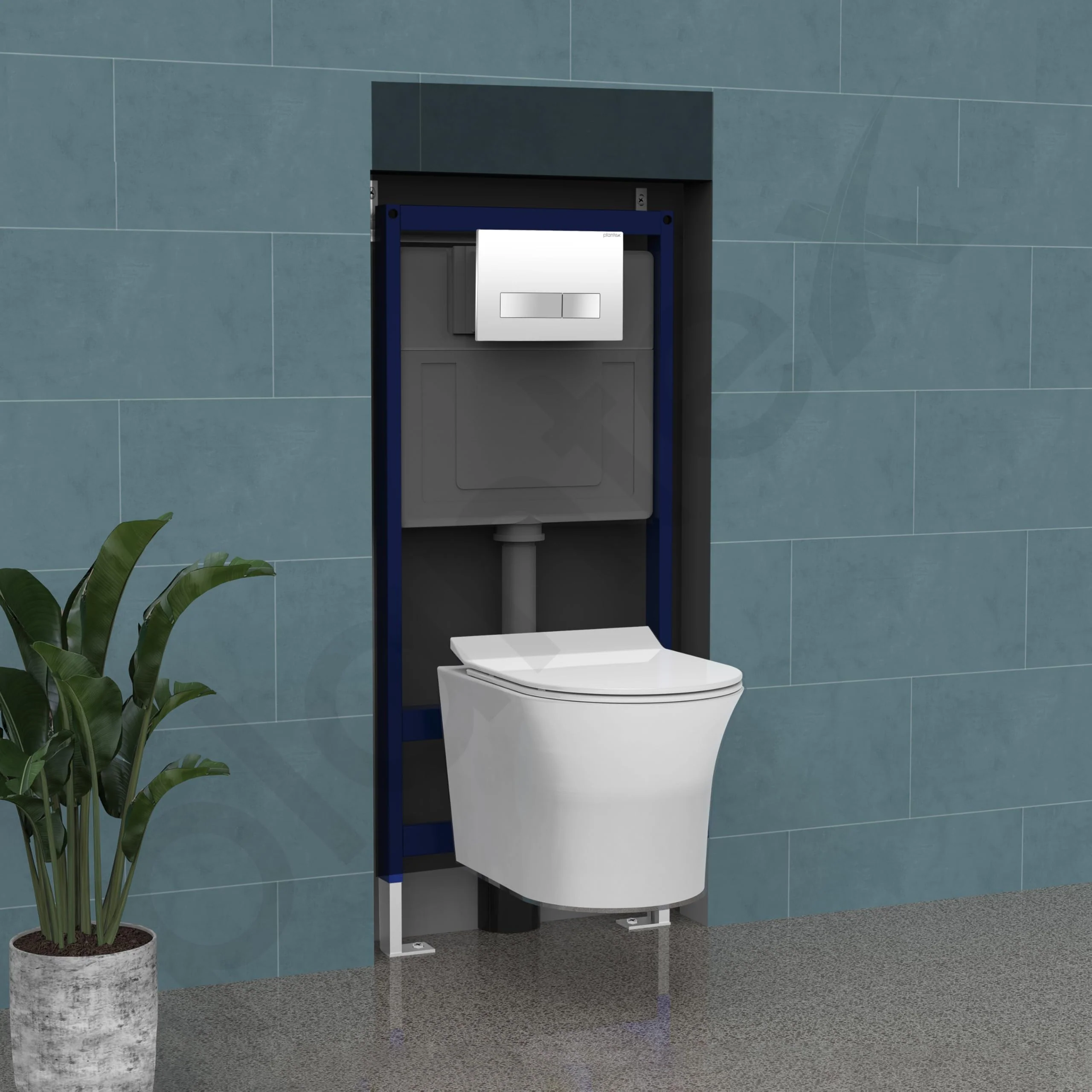 Plantex Concealed Flush Tank for Commode/8 LTR Water Capacity Flushing Cistern with Full Frame/Slim and Stylish Tank with Flush Plate/Concealed Cistern - (Pack of 1) - Image 6