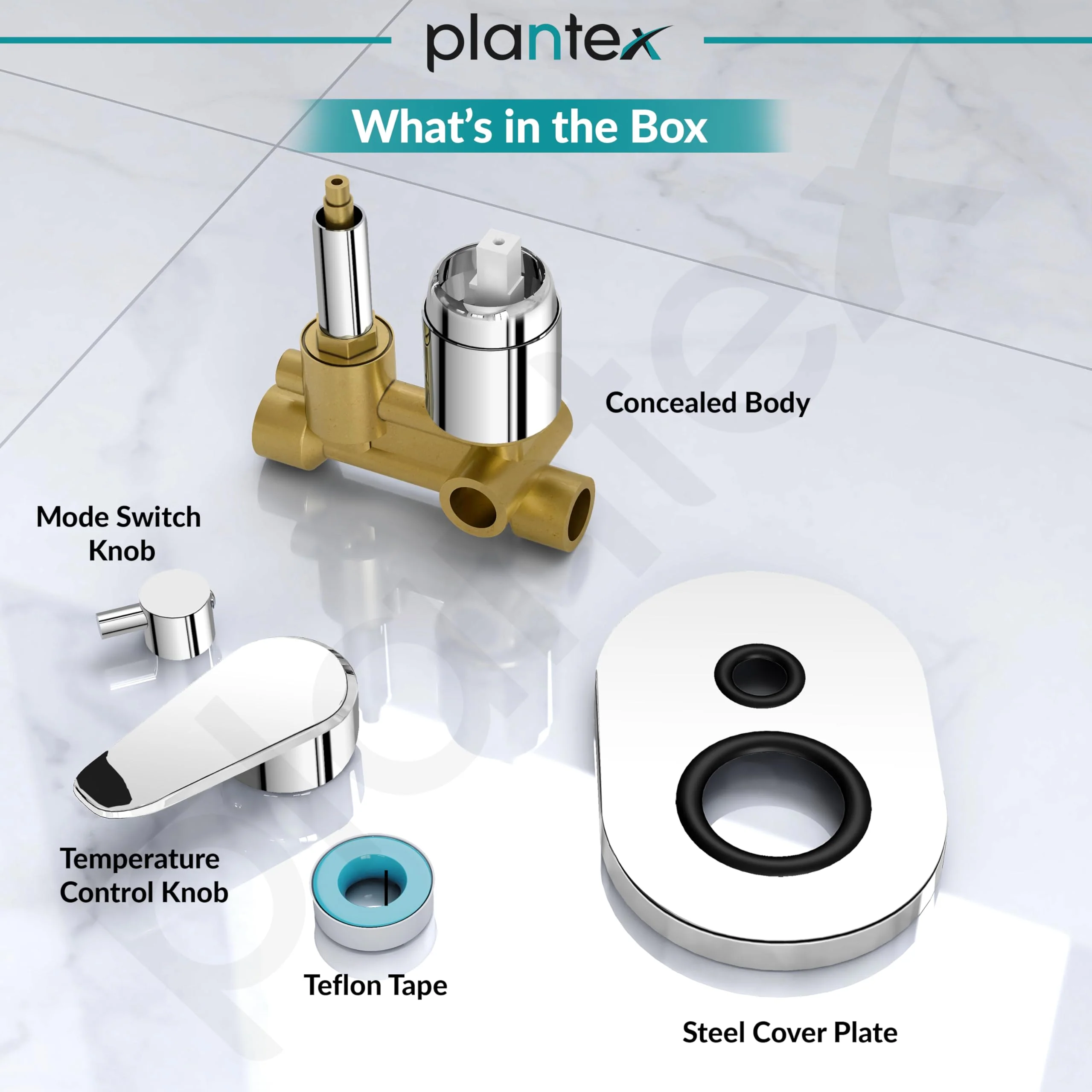 Plantex Diverter Set for Bathroom/Concealed Body High Flow Diverter Full Set with Exposed Part Kit/Bathroom Shower System - (Chrome) - Image 7
