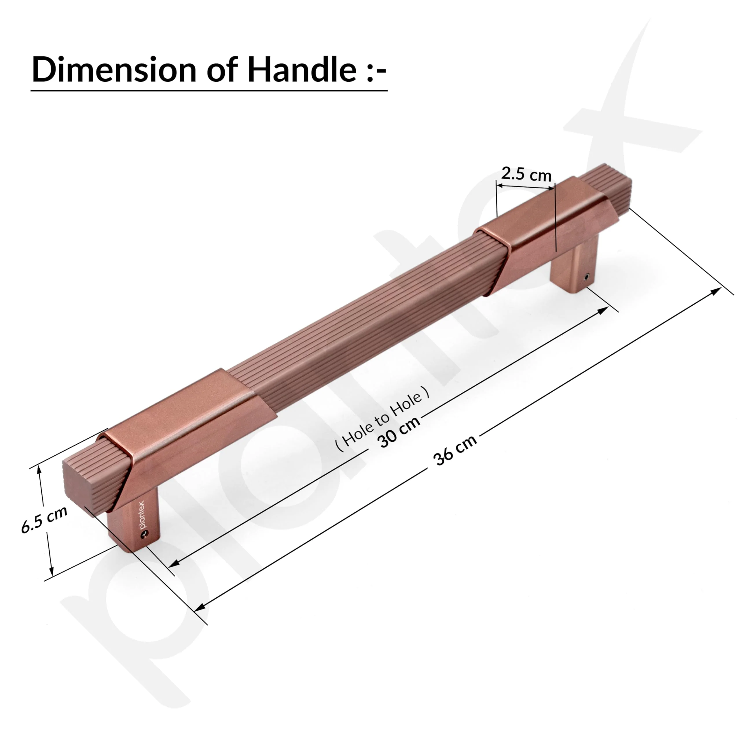 Plantex Door Handle/14 Inch Main Door Handle/Aluminium Door Handle/Pull-Push Door Handle/Door Accessories (Pack of 1, Rose Gold) - Image 3