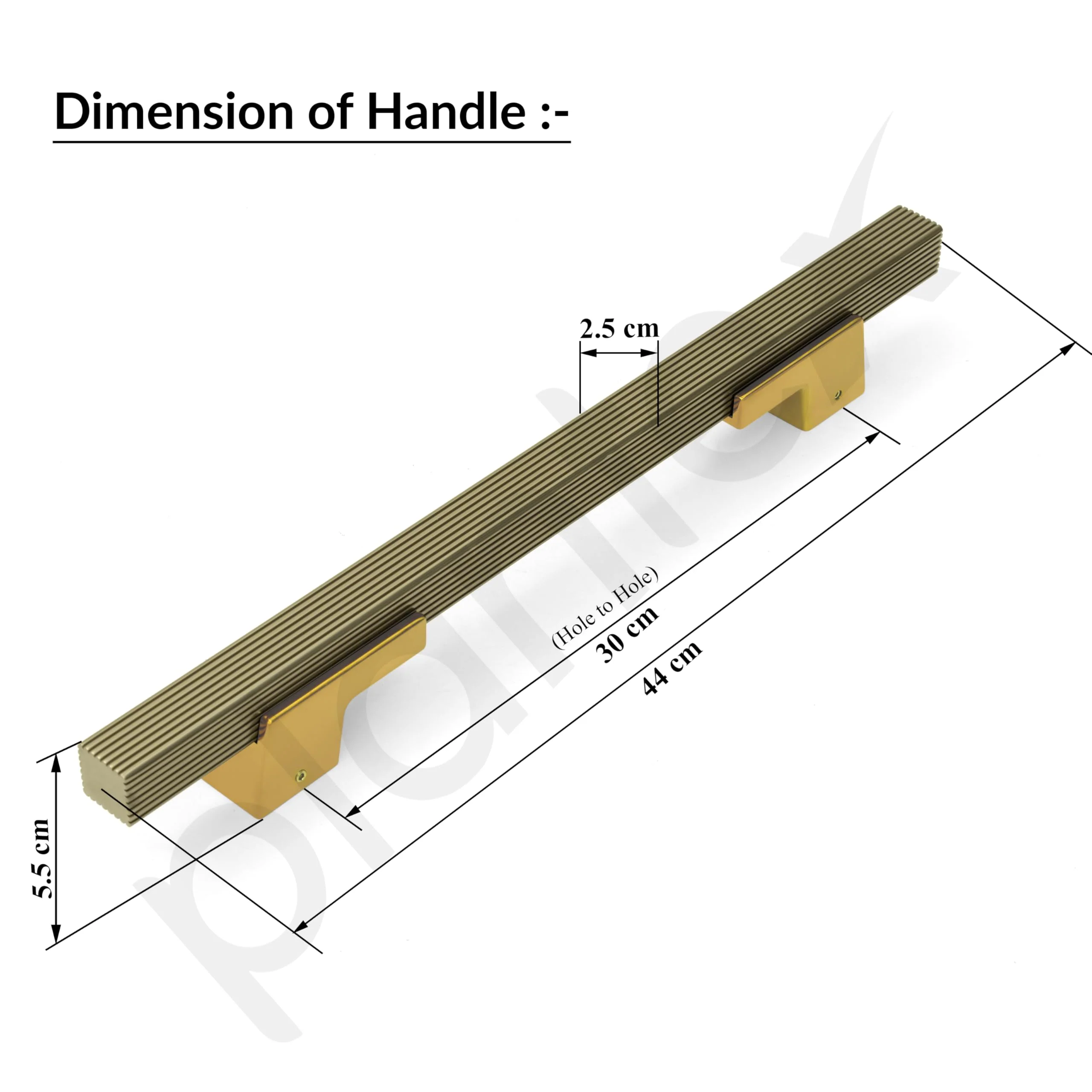 Plantex Door Handle/17 Inch Main Door Handle/Handle for Wooden Door/Pull-Push Door Handle/Door Accessories (Pack of 1, Brass Antique, Gold) - Image 3