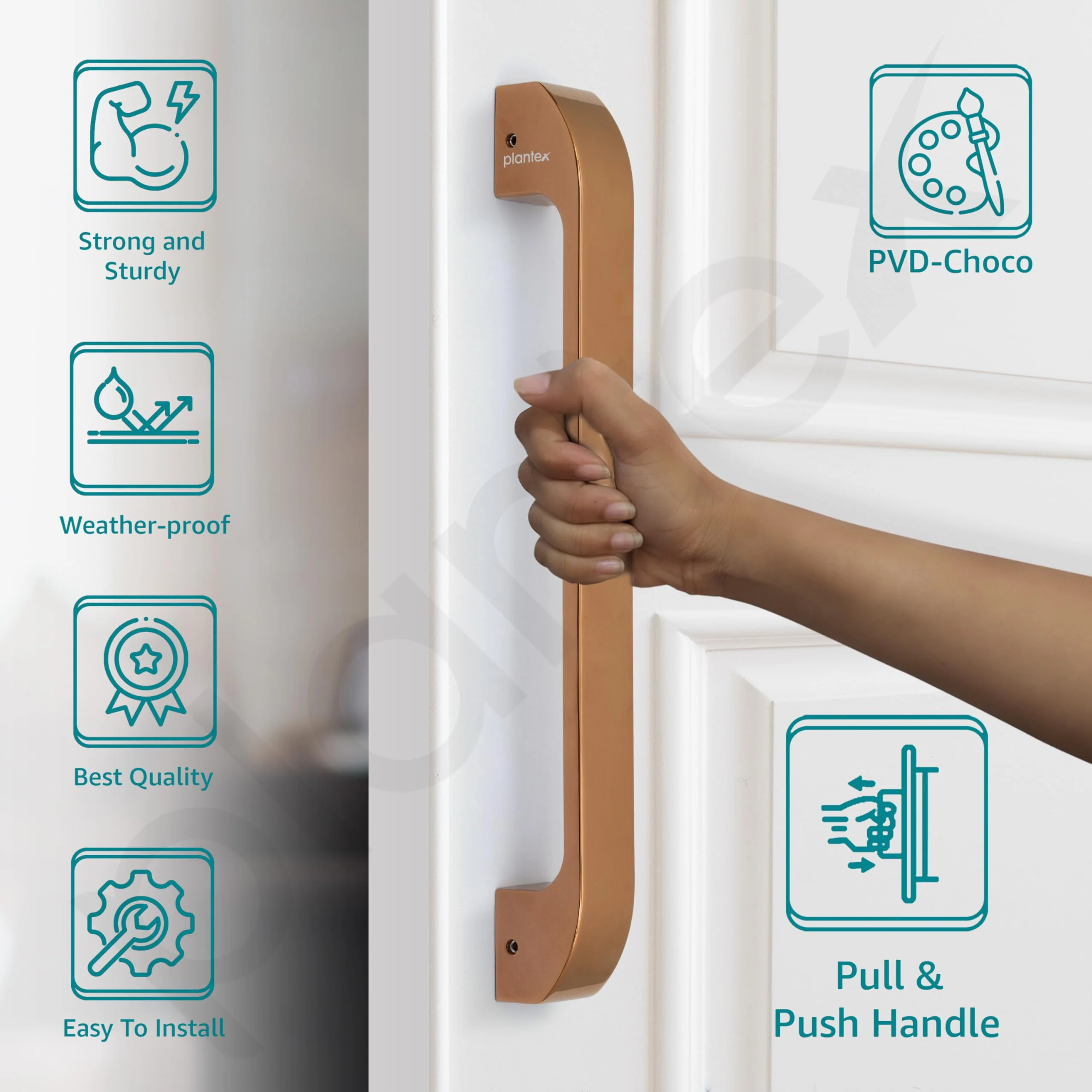 Plantex Door Handle/Main Door Handle/13 inch Pull-Push Handle for Home/Office/Hotel - Pack of 1 (SH-289, Choco) - 3 Years Warranty - Image 3