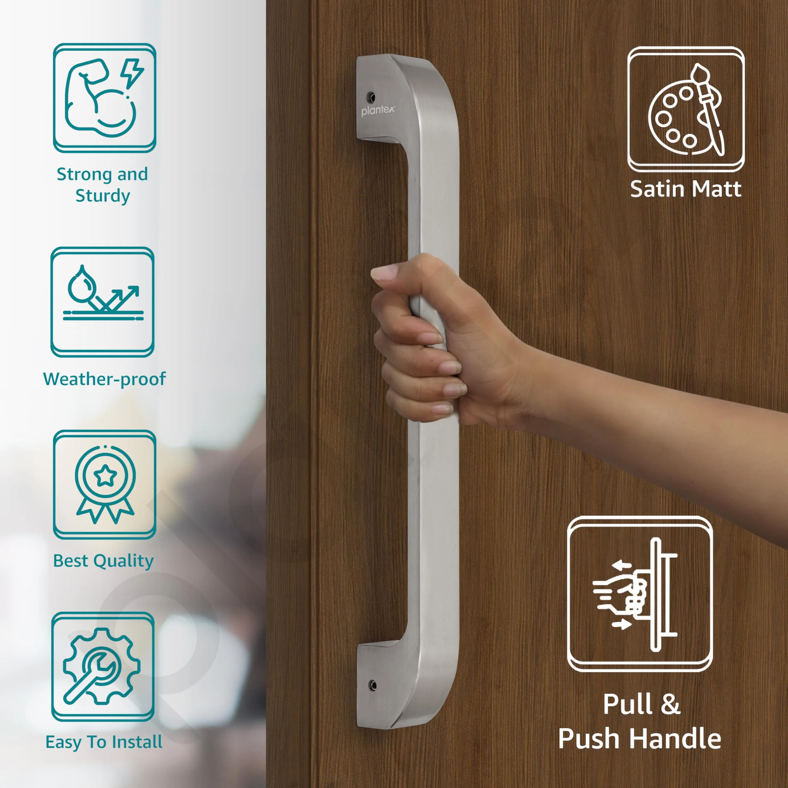 Plantex Door Handle/Main Door Handle/13 inch Pull-Push Handle for Home/Office/Hotel - Pack of 1 (SH-289, Matt) - 3 Years Warranty - Image 3