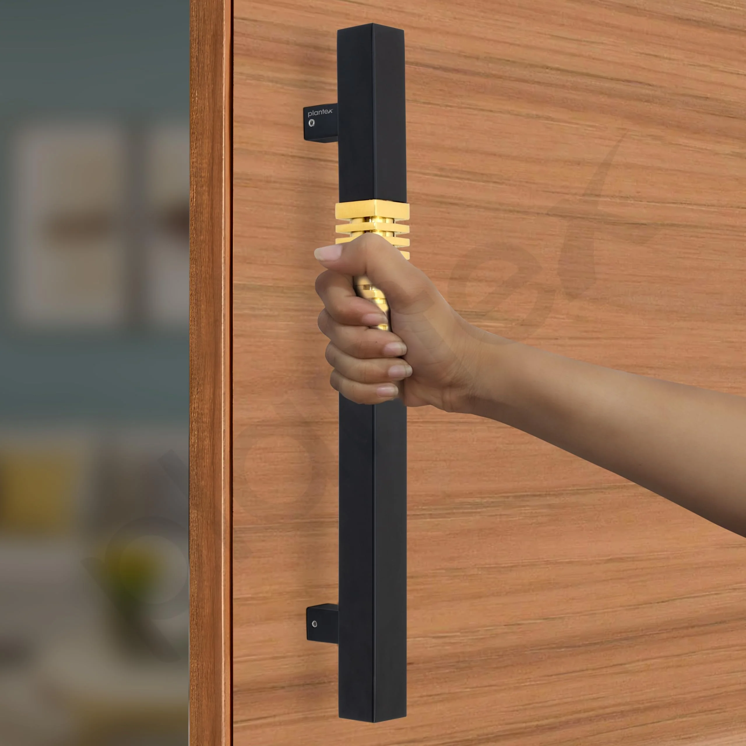 Plantex Door Handle/Stainless Steel Handle for Main Door/12 Inch Pull-Push Handle for Home/Office/Hotel - Pack of 1 (Z-Black and Gold) - 3 Years Warranty - Image 7