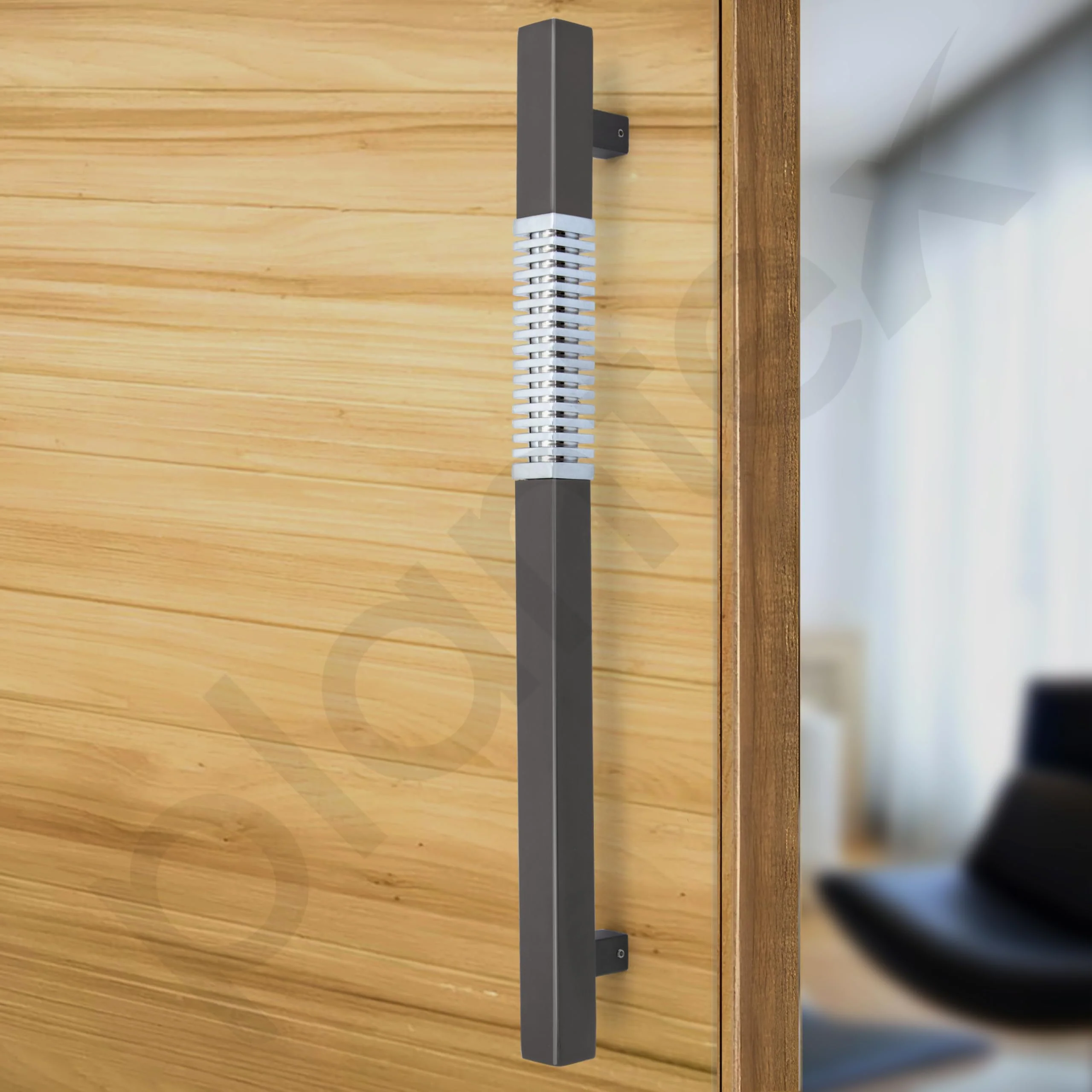 Plantex Door Handle/Stainless Steel Handle for Main Door/18 Inch Pull-Push Handle for Home/Office/Hotel - Pack of 1 (N-Black and Chrome) - 3 Years Warranty - Image 6