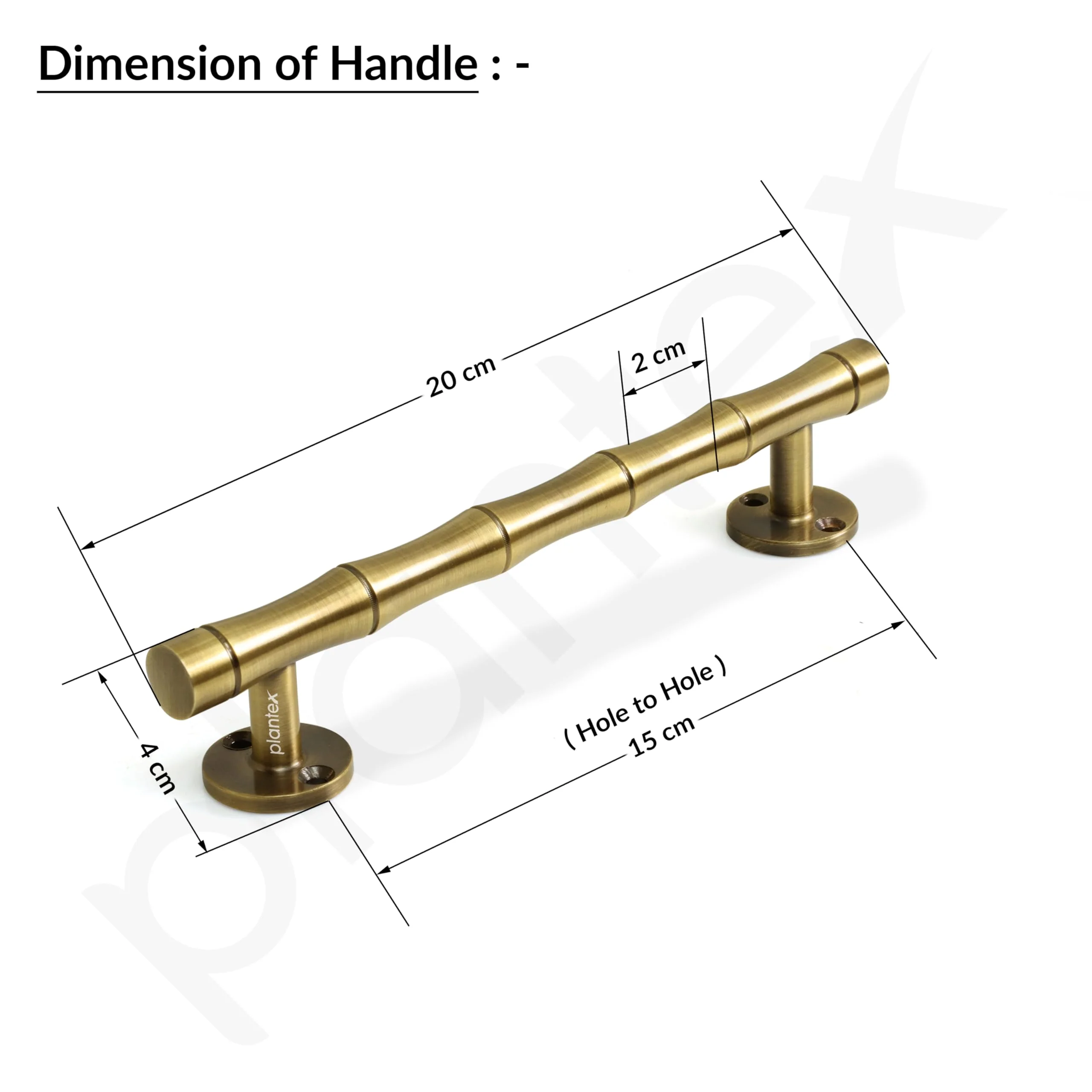 Plantex Door Handle/Stainless Steel Main Door Handle/8 Inch Pull-Push Handle/3 Years Warranty Pack of 1 (S-140, Brass Antique) - Image 2