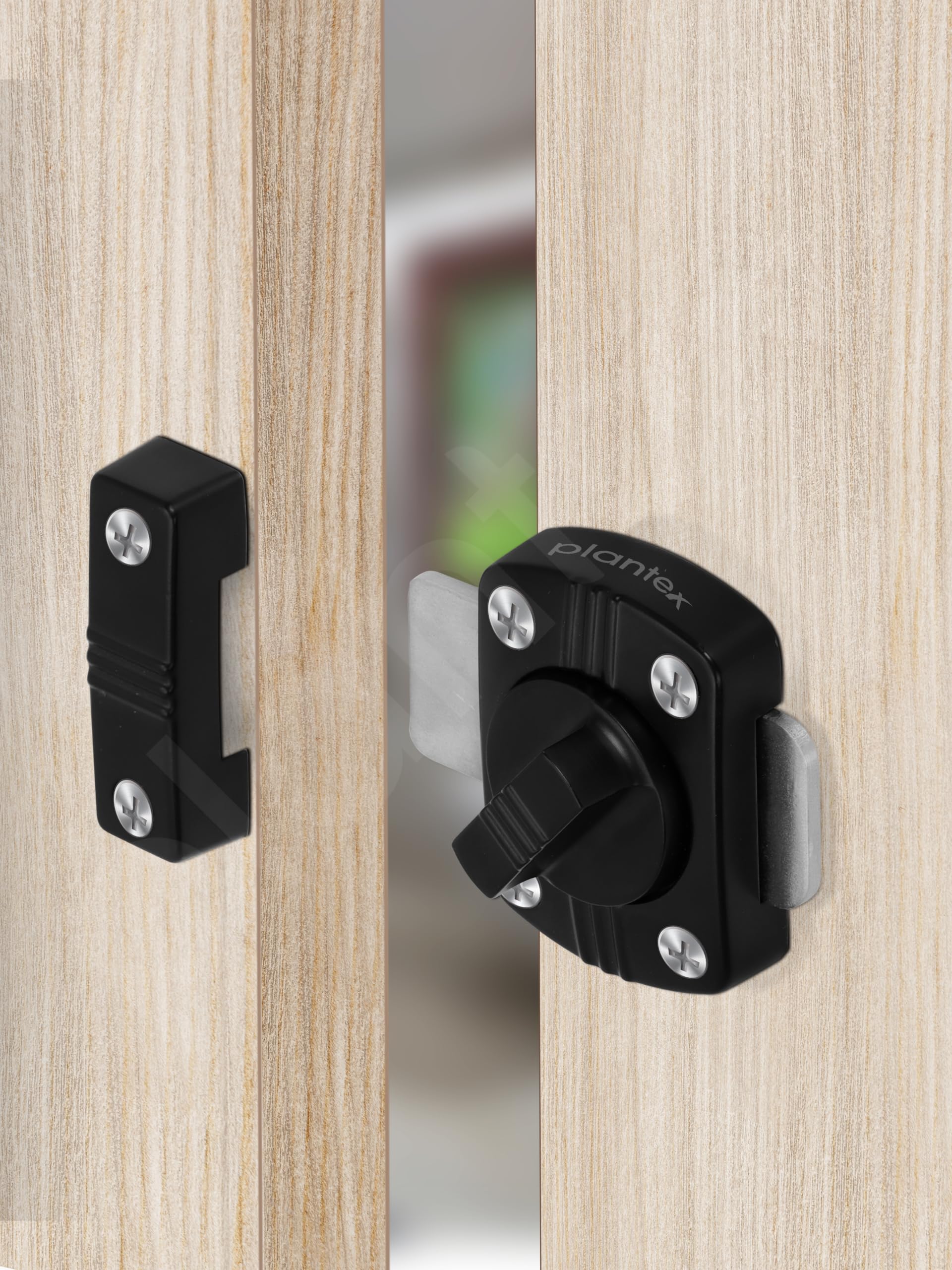 Plantex Door Latch Lock for Door/Baby Latch for Bathroom/Door Stopper/Latch Lock for Main Door -Pack of 1 (Black) - Image 2