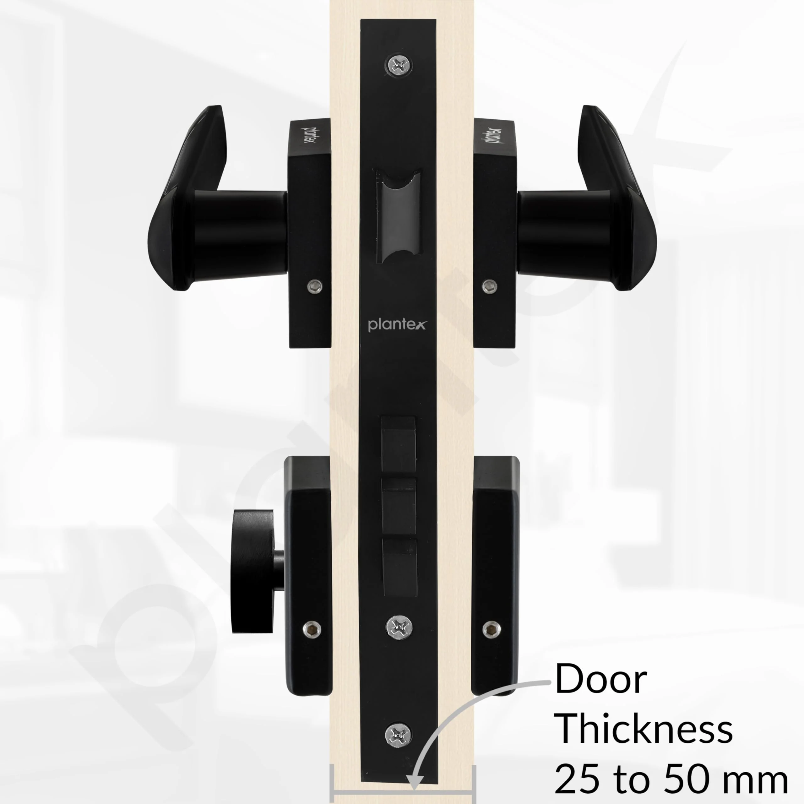 Plantex Door Lock for Home/Main Door Lock Set with 3 Years of Warranty/Mortise Lock for Door with Brass Lock Body & Cylinder (7124, Z Black & DC Black) - Image 5