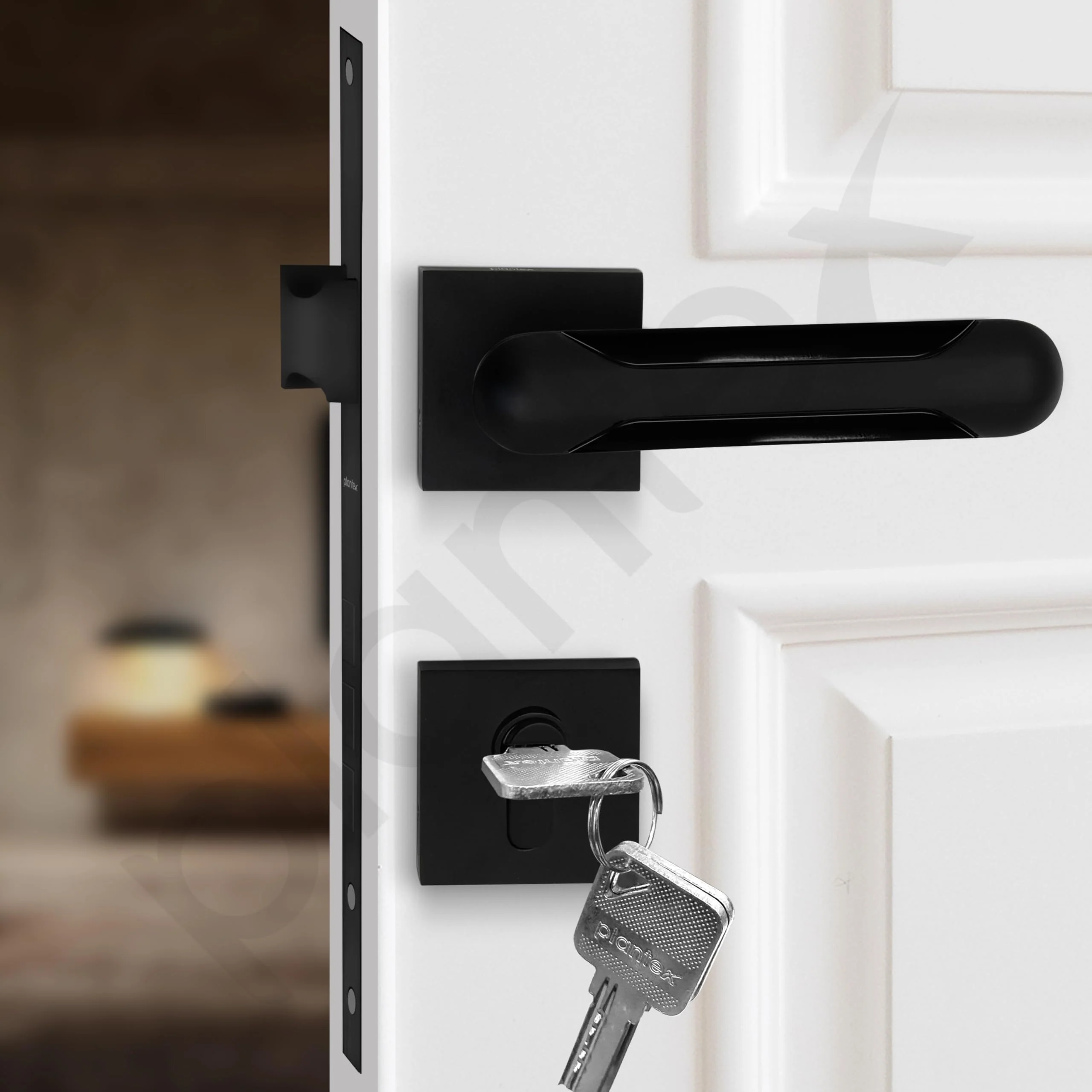 Plantex Door Lock for Home/Main Door Lock Set with 3 Years of Warranty/Mortise Lock for Door with Brass Lock Body & Cylinder (7124, Z Black & DC Black) - Image 7