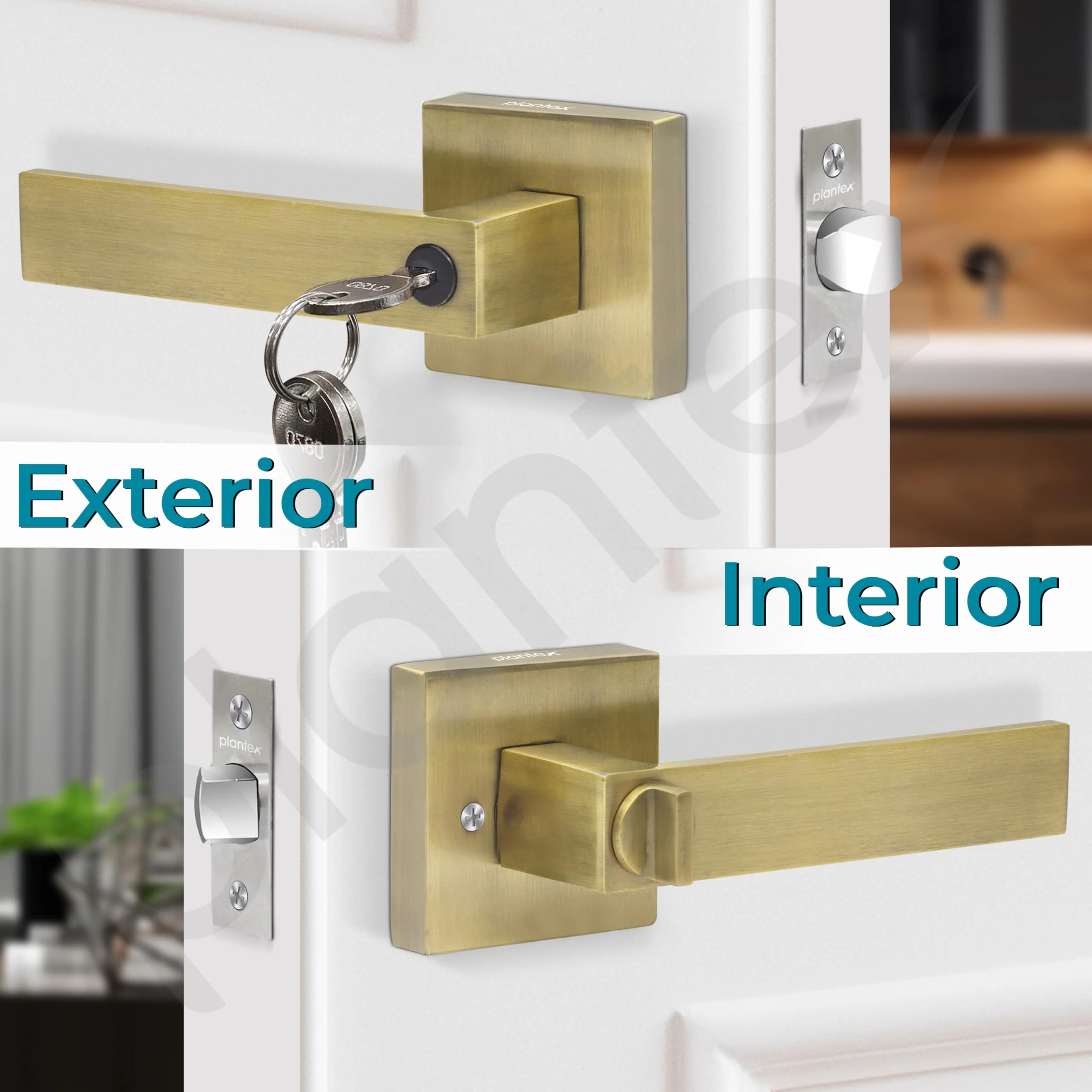 Plantex Door Lock/Heavy Duty Main Door Lock with 3 Key/Mortise Locks for Home/Office/Hotel - (9807-Brass Antique) - Image 4
