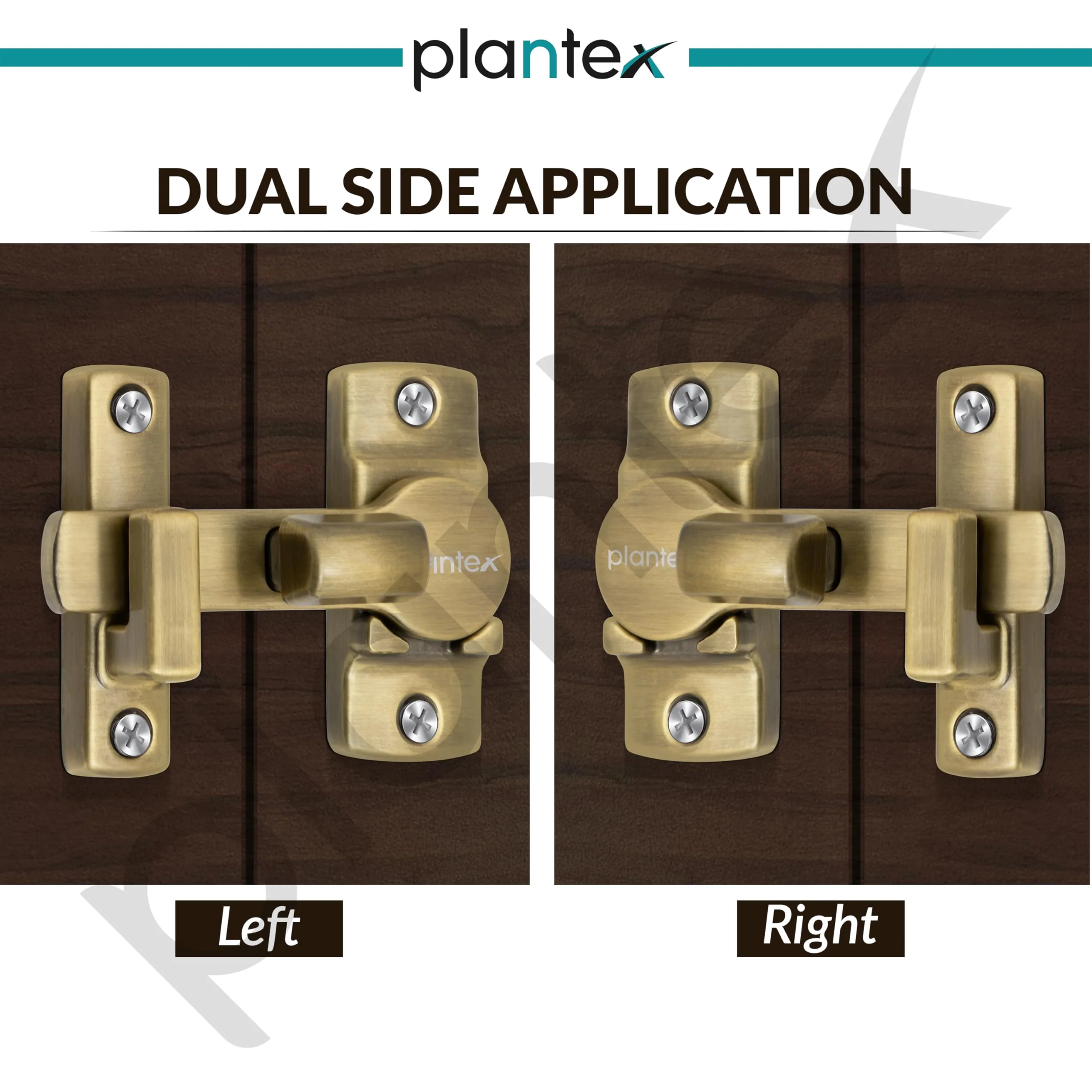 Plantex Door Lock Latch/Door Latch for Bathroom/Bedroom/Balcony/Wardrobe/Door Safety Lock/Flip Latch Lock for Door/Chitkani/Baby Latch for Bathroom/Door Stopper - (BrassAntique) - Image 4