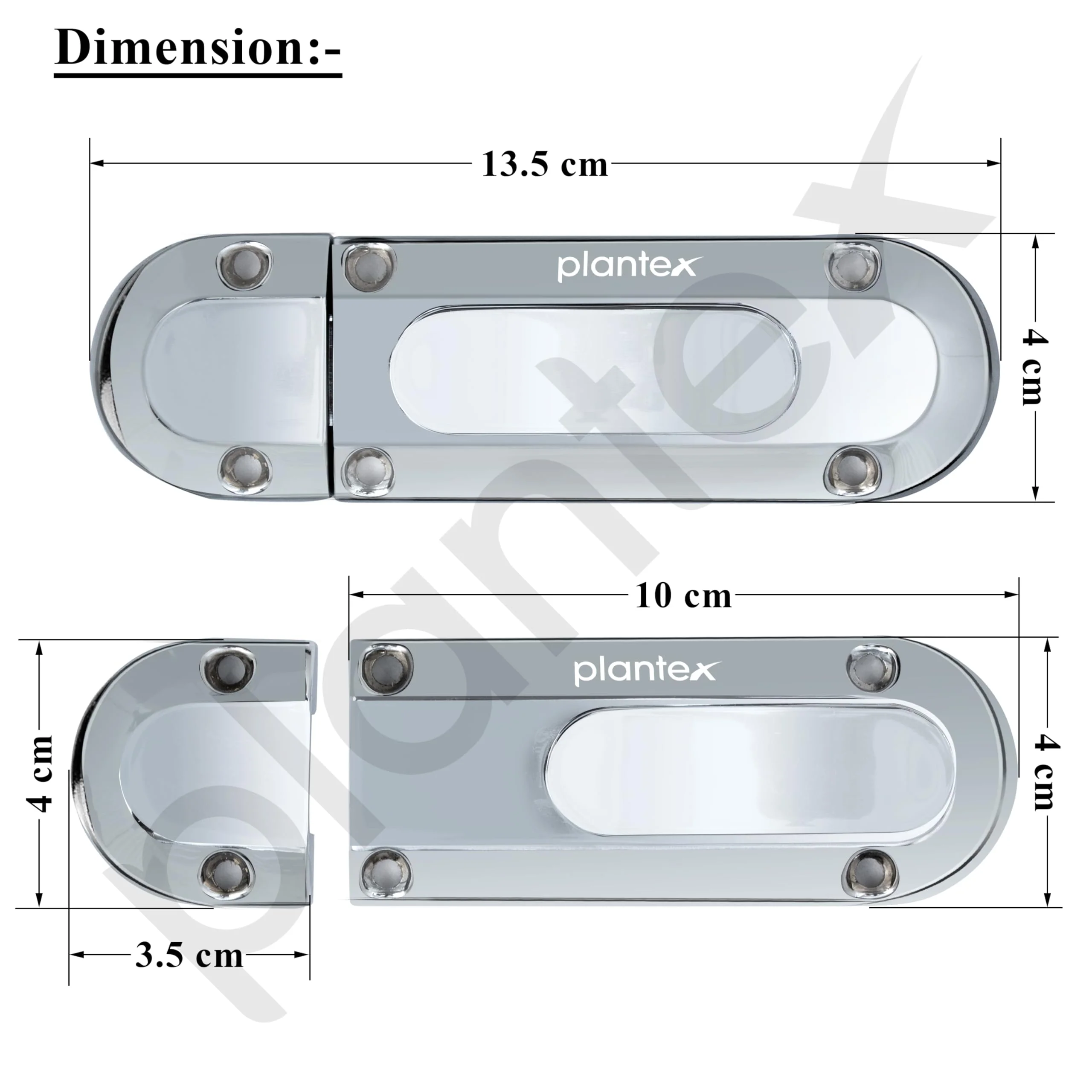 Plantex Door Stopper/Door Latch for Main Door/Baby Latch for Bathroom/Door Lock for Home and Office Doors - Pack of 3 (Chrome) - Image 3