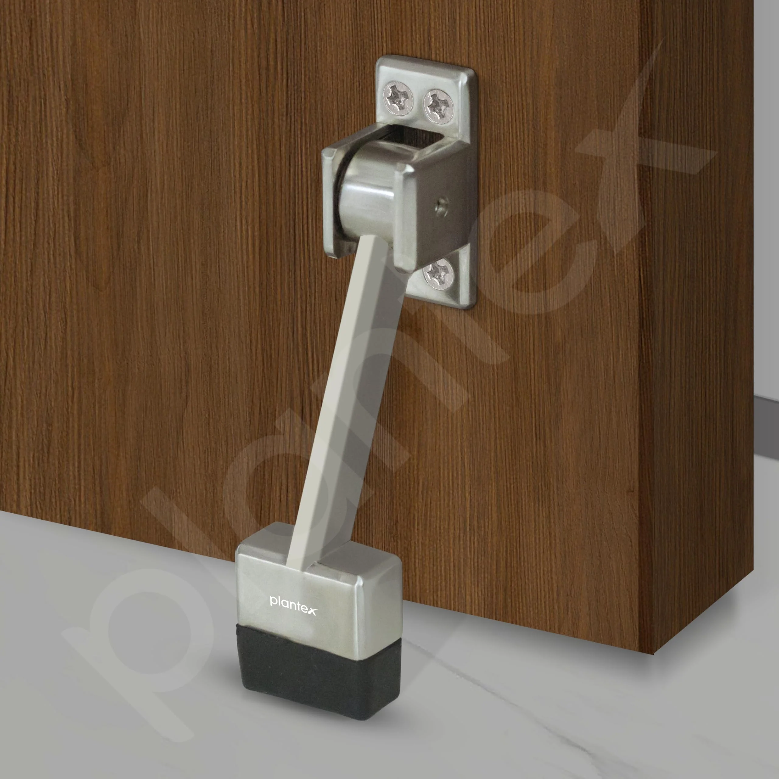 Plantex Door Stopper for Home/Door Stopper for Wooden Door/Door Mounted with Rubber Grip - (Silver Matt) - Image 6