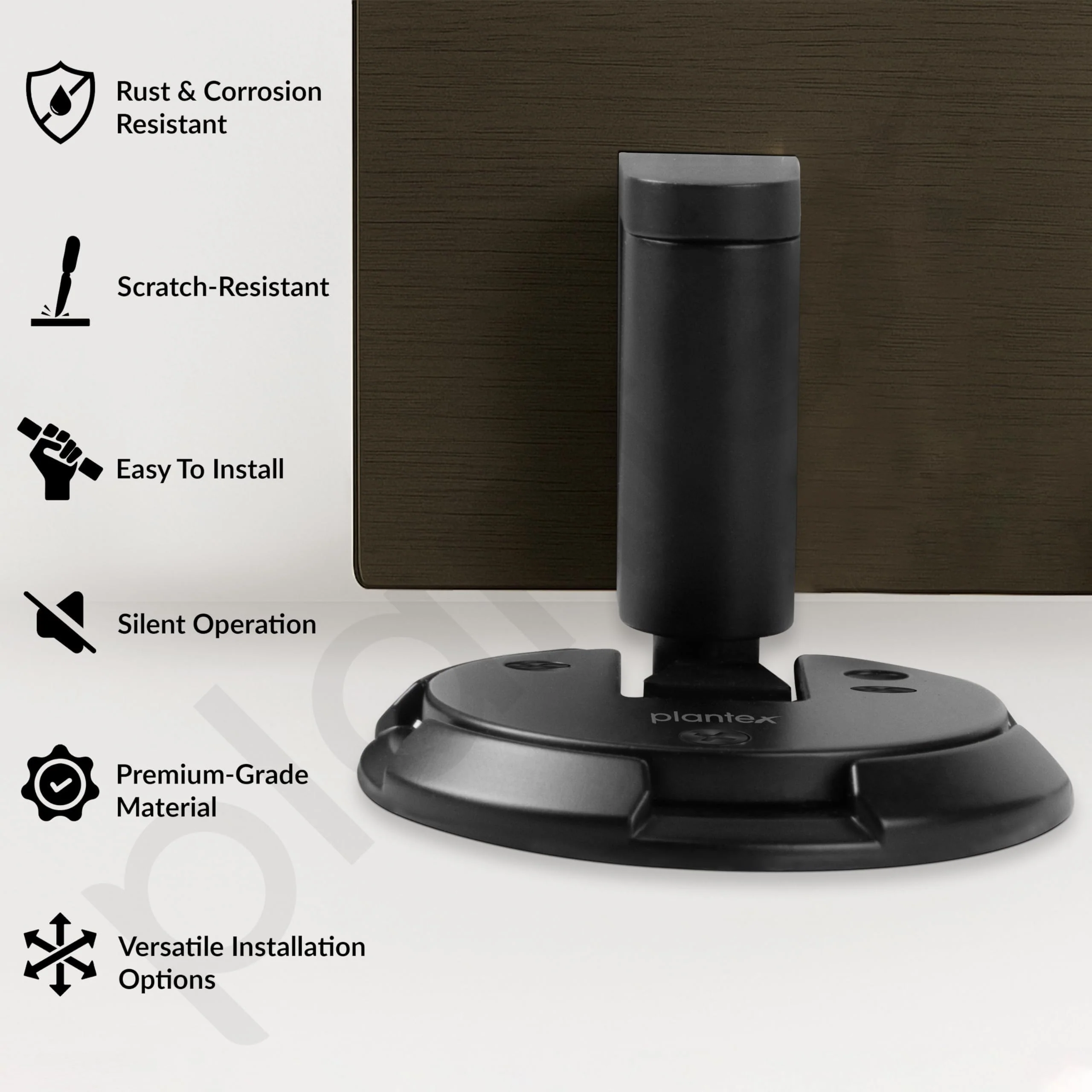 Plantex Door Stopper for Home/Floor Mounted Door Stopper/Door Holder/Door StopperS for Hotel/Office -Pack of 1 (Black) - Image 2