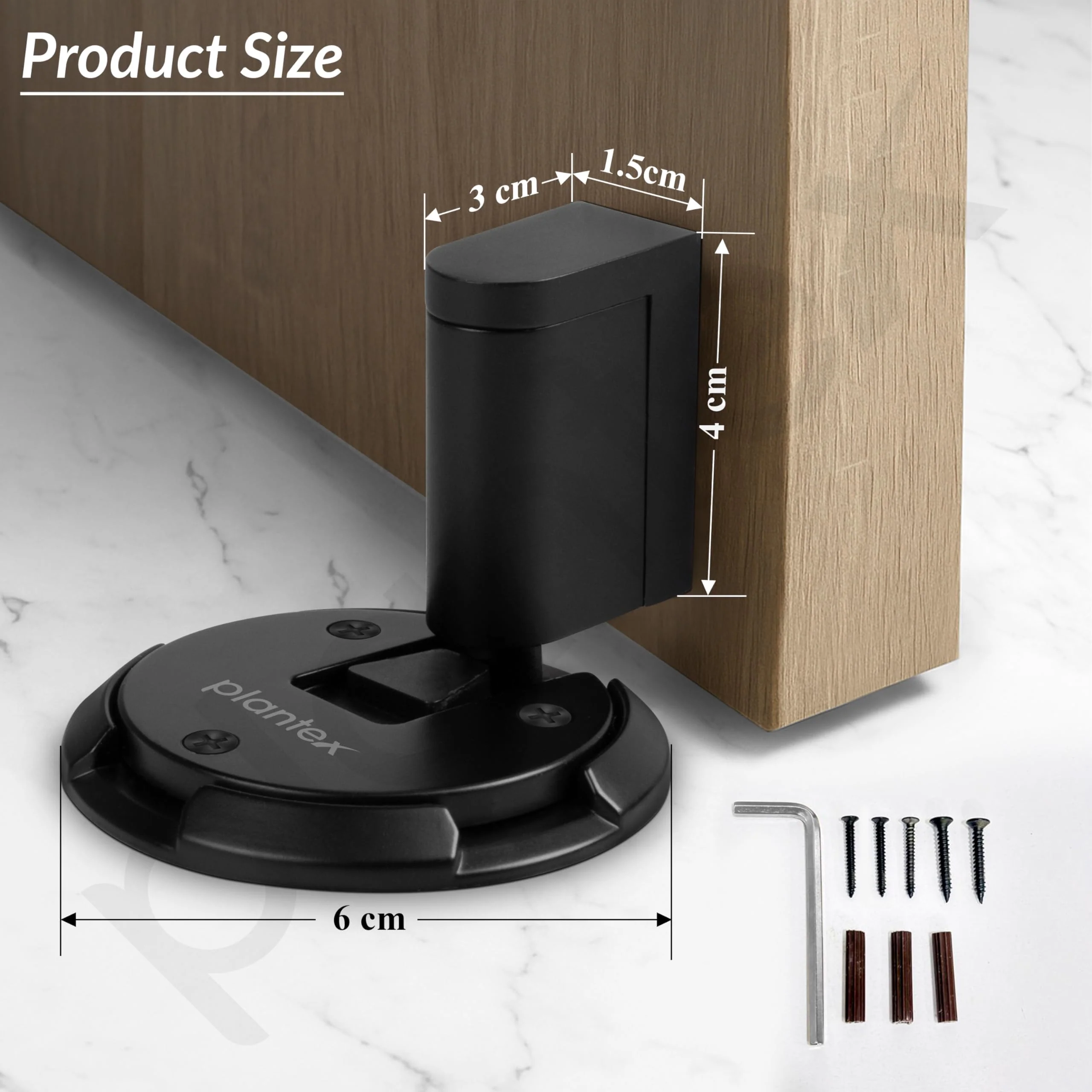 Plantex Door Stopper for Home/Floor Mounted Door Stopper/Door Holder/Door StopperS for Hotel/Office -Pack of 1 (Black) - Image 3