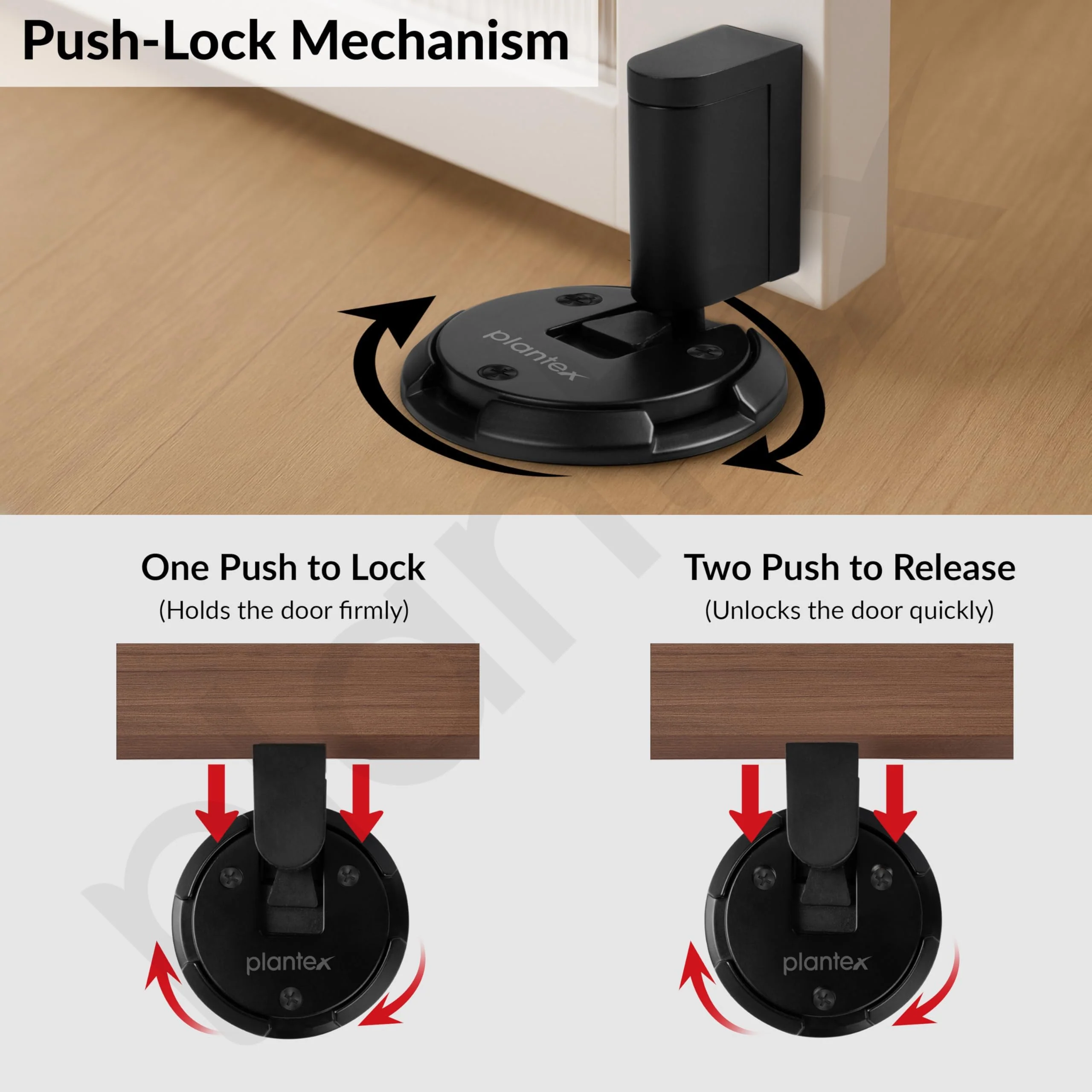 Plantex Door Stopper for Home/Floor Mounted Door Stopper/Door Holder/Door StopperS for Hotel/Office -Pack of 1 (Black) - Image 4
