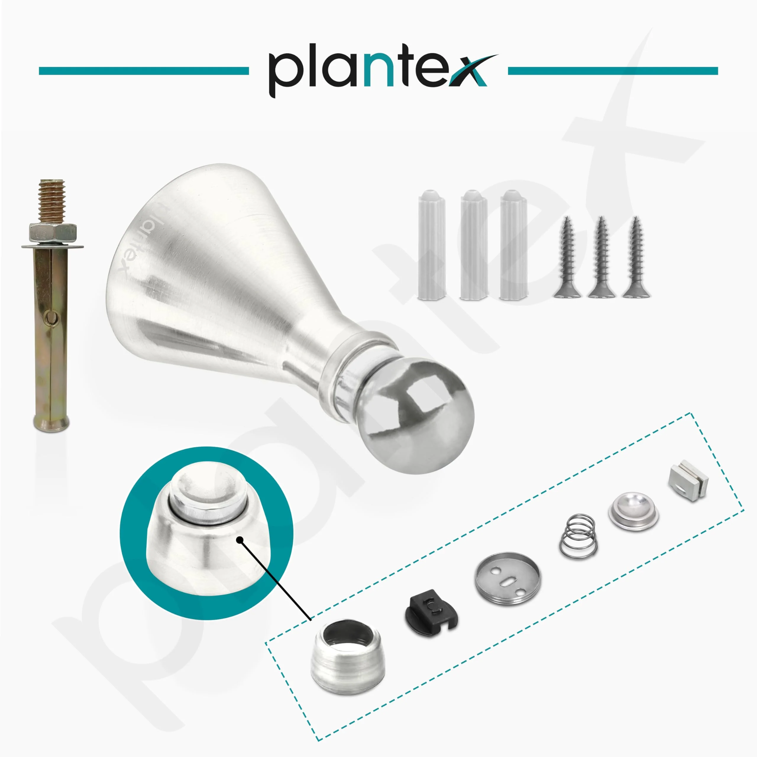 Plantex Door Stopper for Home/High Grade Stainless Steel Door Catcher/5 Inch Door Magnet Stopper/360 Degree Angle Door Magnet for Home/Office/Hotel - (Matt) - Image 2