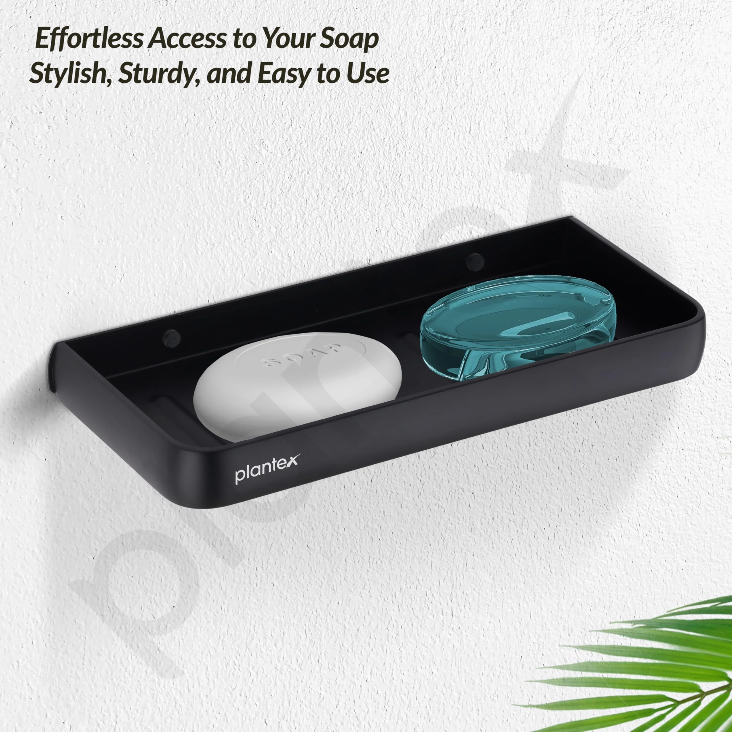 Plantex Double Soap Holder for Bathroom/Dual Soap Case/Soap Stand/Bathroom Accessories - Pack of 1 (1503, Black) - Image 6