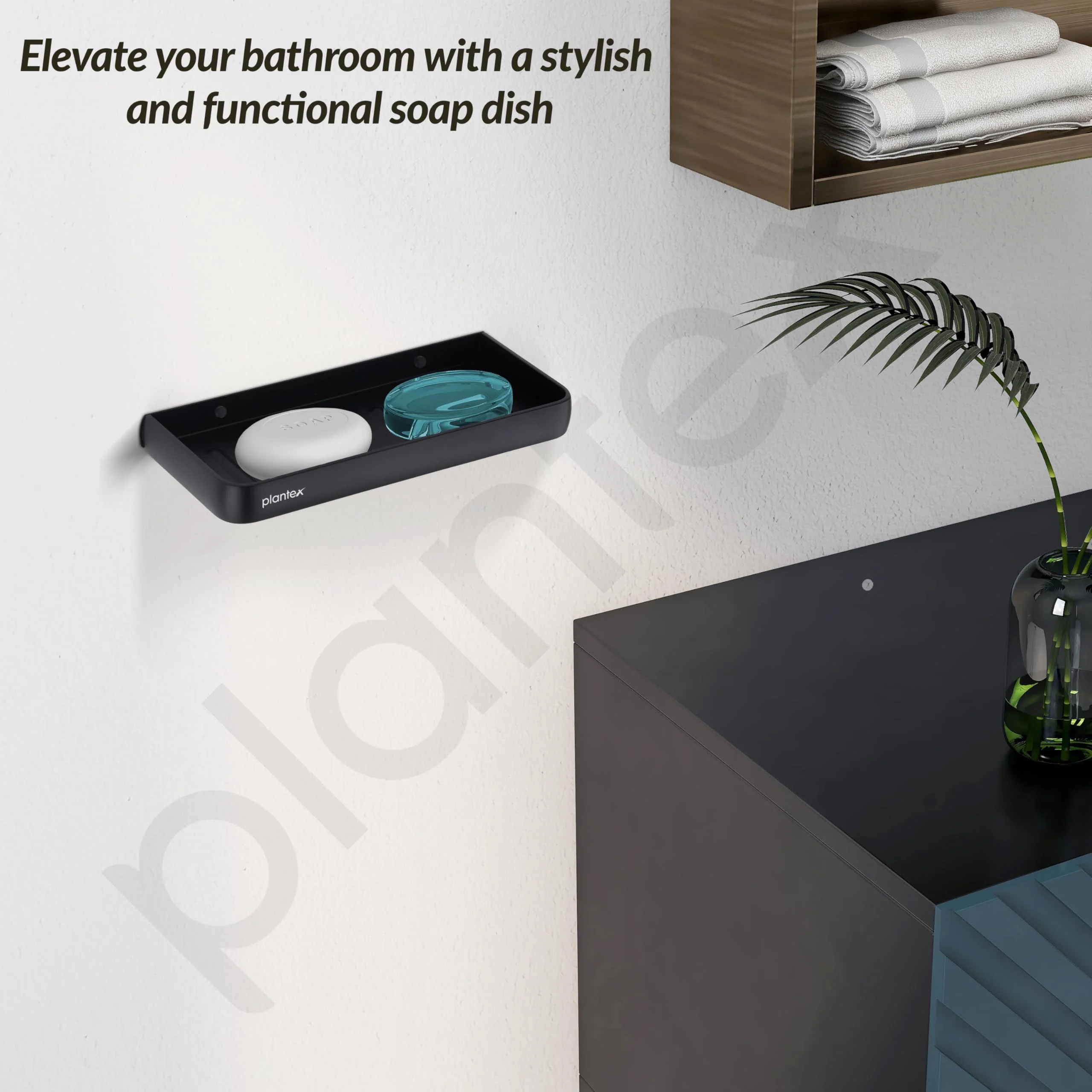 Plantex Double Soap Holder for Bathroom/Dual Soap Case/Soap Stand/Bathroom Accessories - Pack of 1 (1503, Black) - Image 7