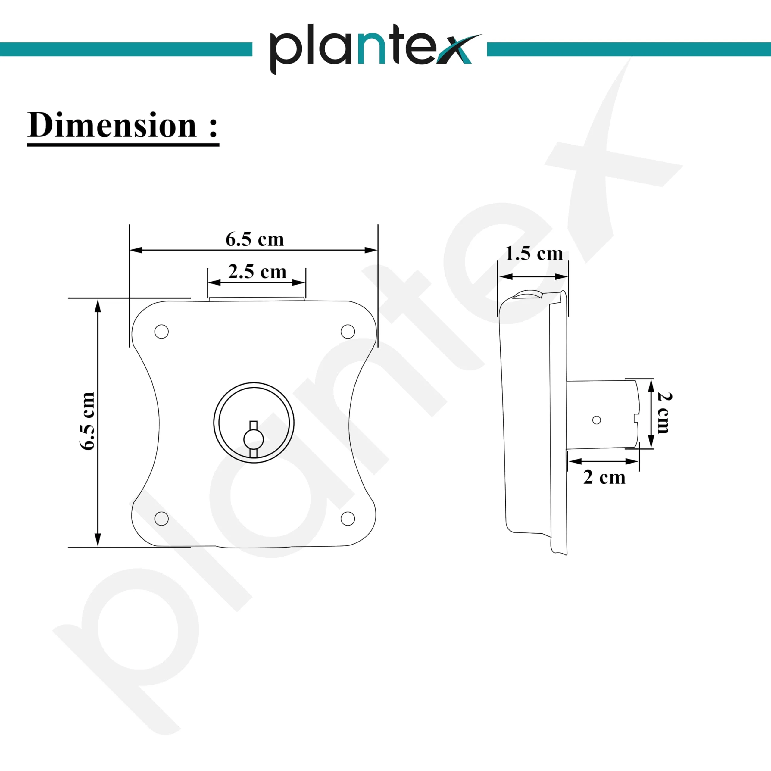 Plantex Drawer Lock/20mm Brass Lock for Cupboard/Multipurpose Cupboard Lock with Key for Home/Office - Pack of 1 (Gold) - Image 3