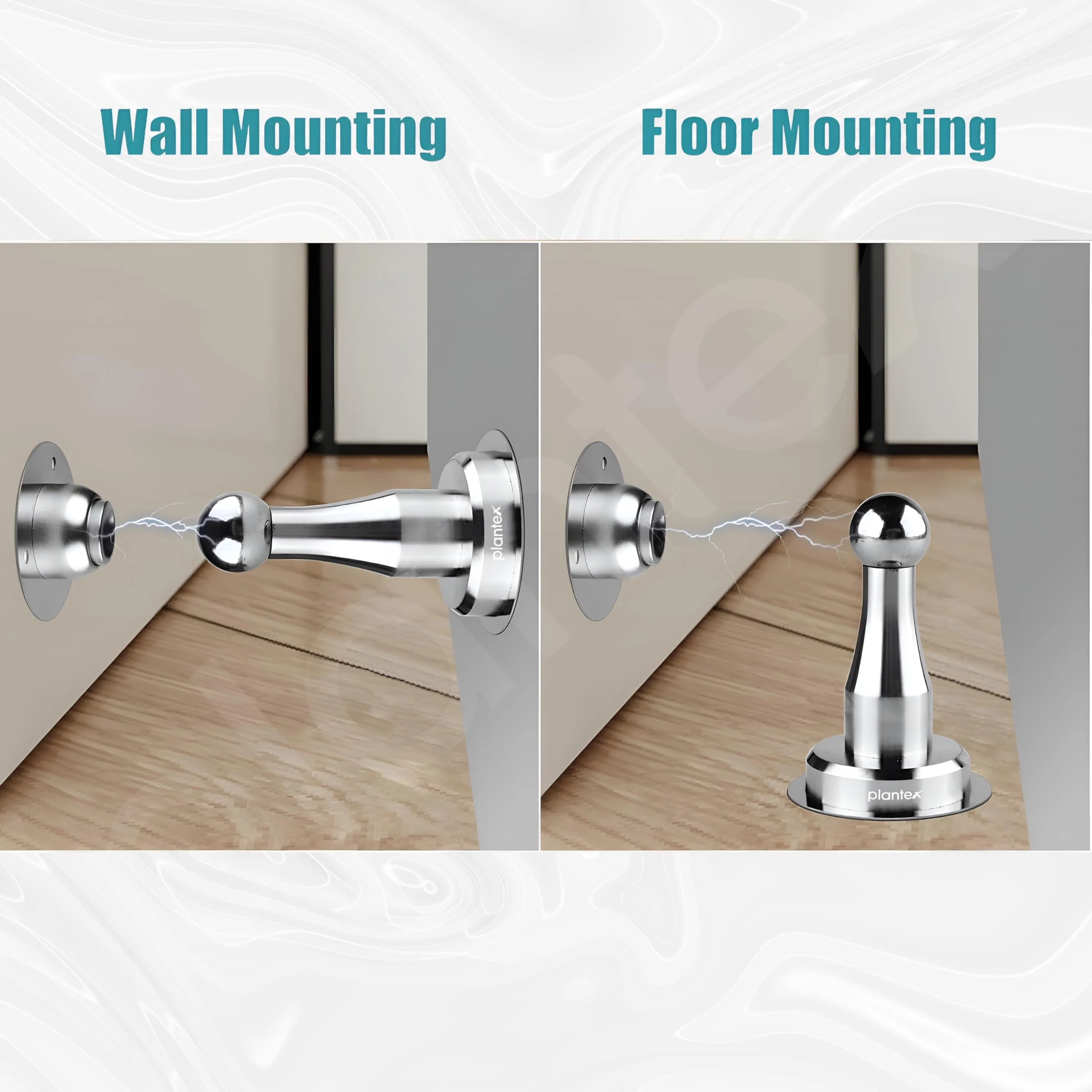 Plantex Drill Free Home Stopper|4 inch self Adhesive Door Magnet for Home|Door Holder for Main Door|Door Magnet Stopper for Office/Hotel/Home - Pack of 2 (matt) - Image 5