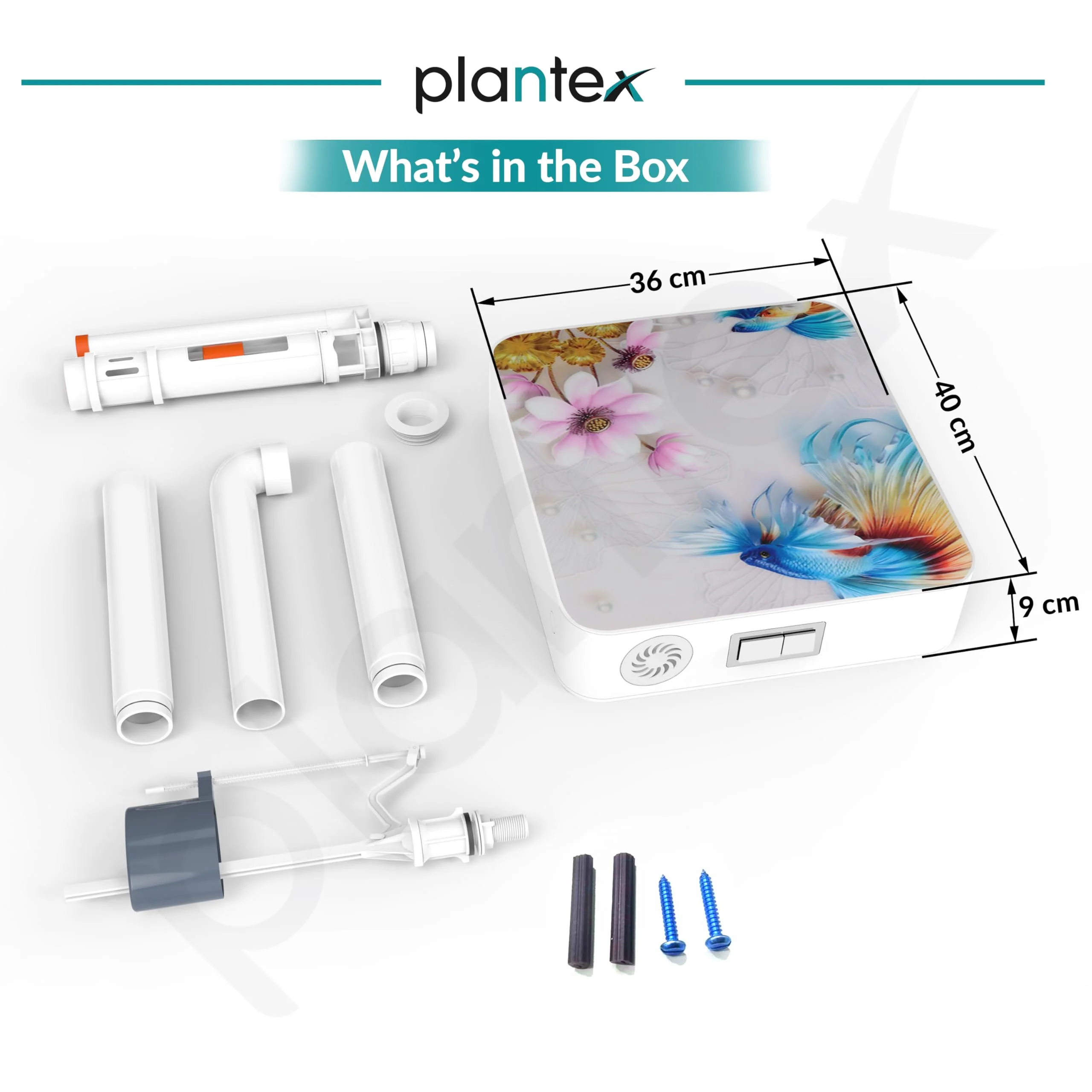 Plantex Dual Flush Tank for Toilet/8 LTR Water Capacity Polypropylene Toilet Flush Tank/Dual Flush Cistern with Air Freshener- Pack of 1 - Image 3
