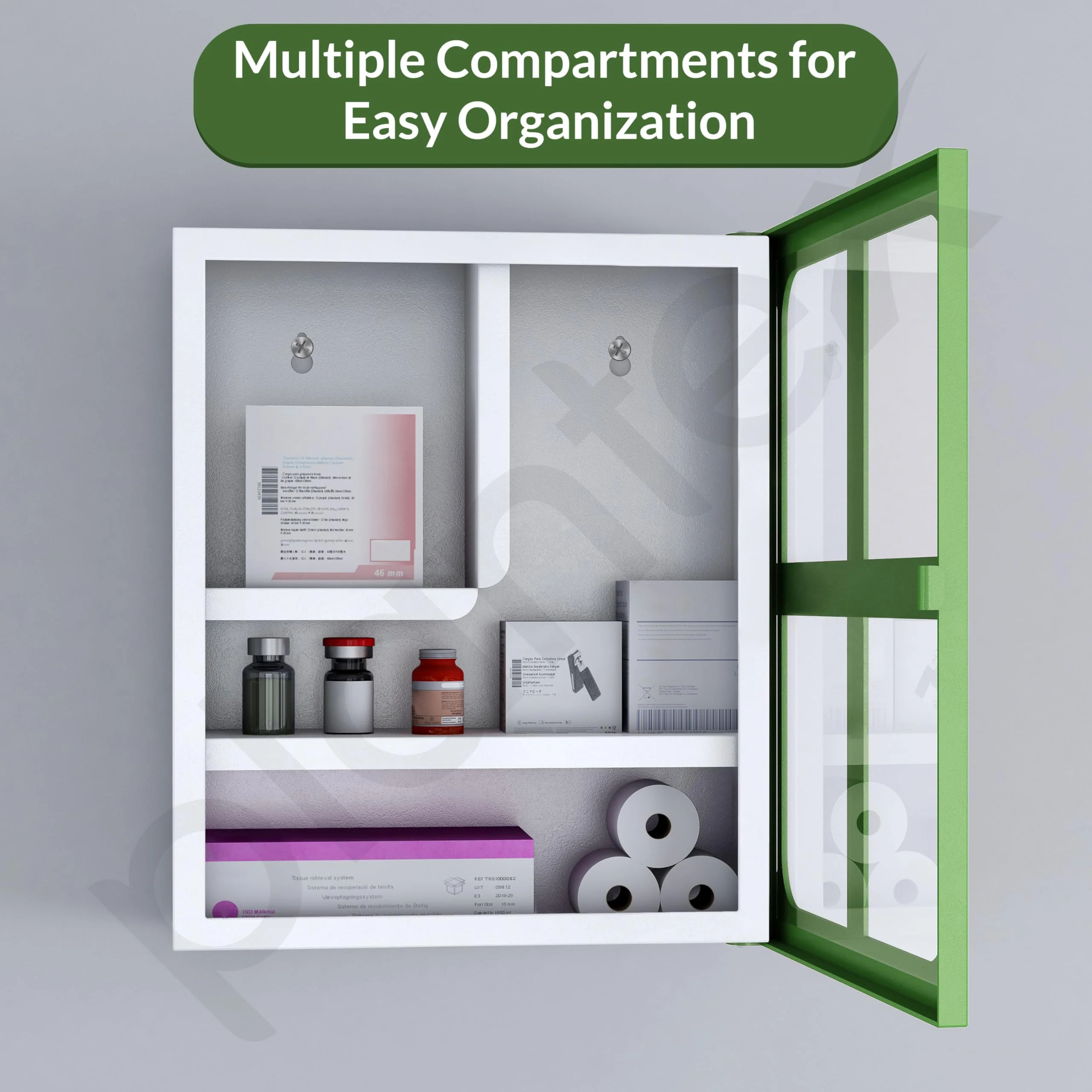 Plantex First Aid Box/Emergency Medical Kit Box for Medicine Storage/Multi Compartment First Aid Kit Box for Home, School, Office Without Key - (Green & White) - Image 7