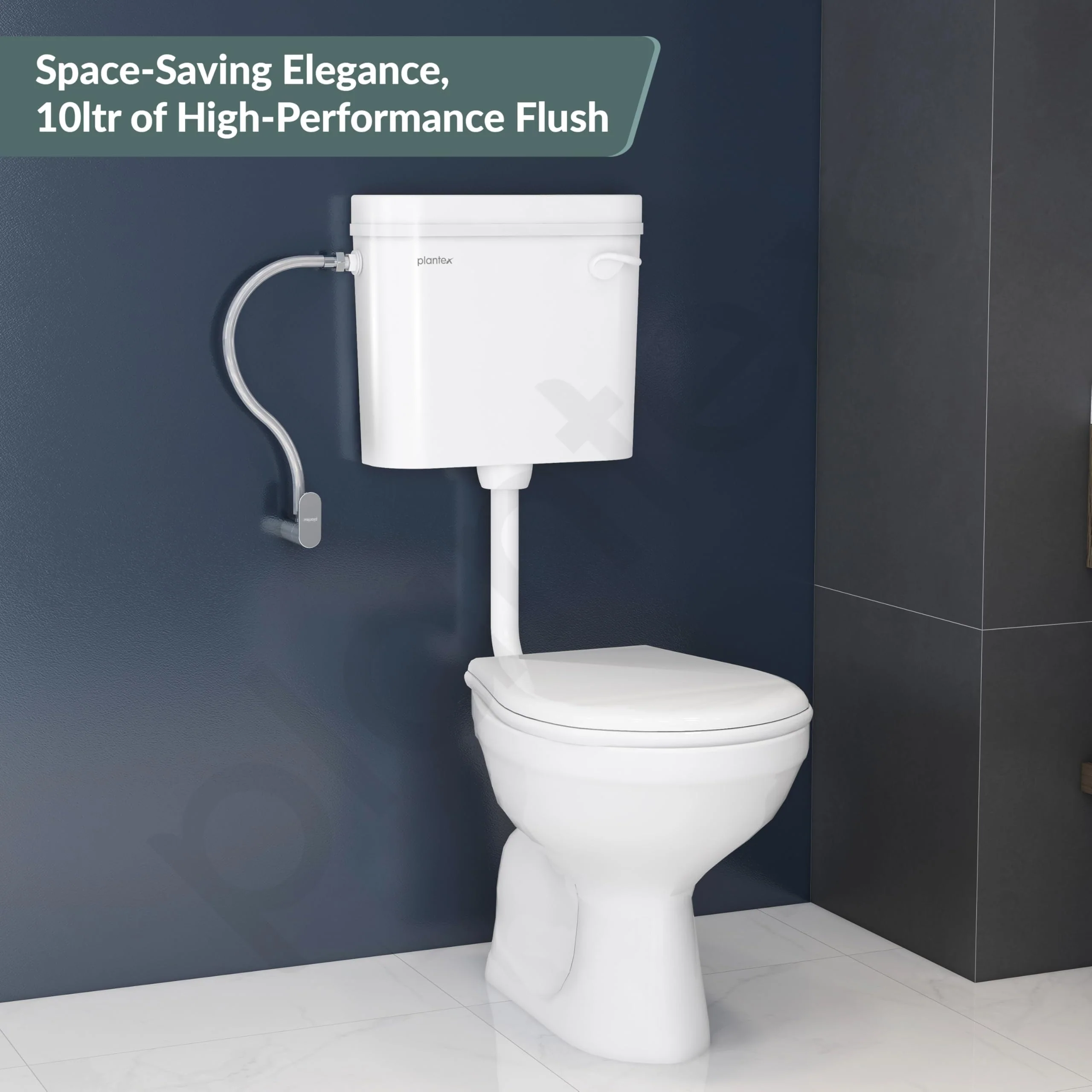 Plantex Flush Tank for Toilet/Single Flushing Cistern for Bathroom with 10 Ltr Water Capacity/Polypropylene Toilet Flush Tank - Pack of 1 (Classic, White) - Image 5